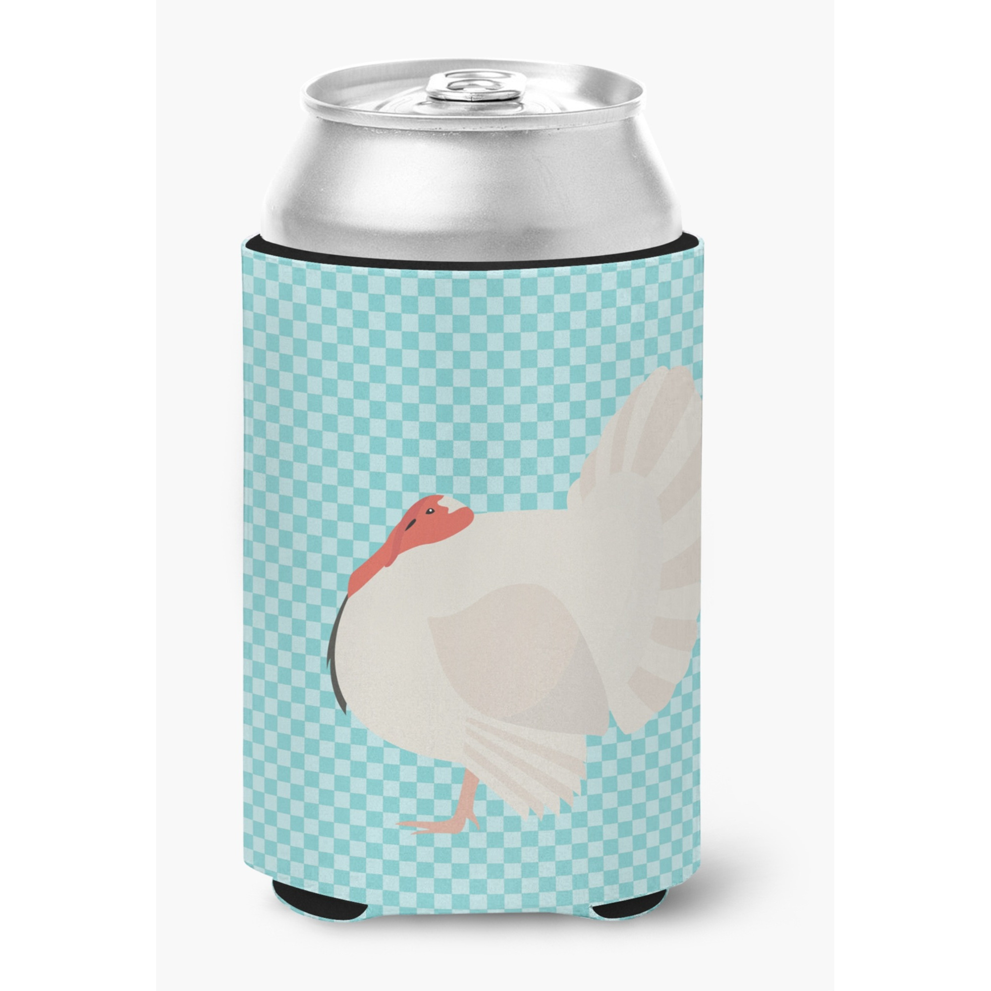&quotCaroline's Treasures White Holland Turkey Blue Check Decorative Can Hugger, Multicolor"