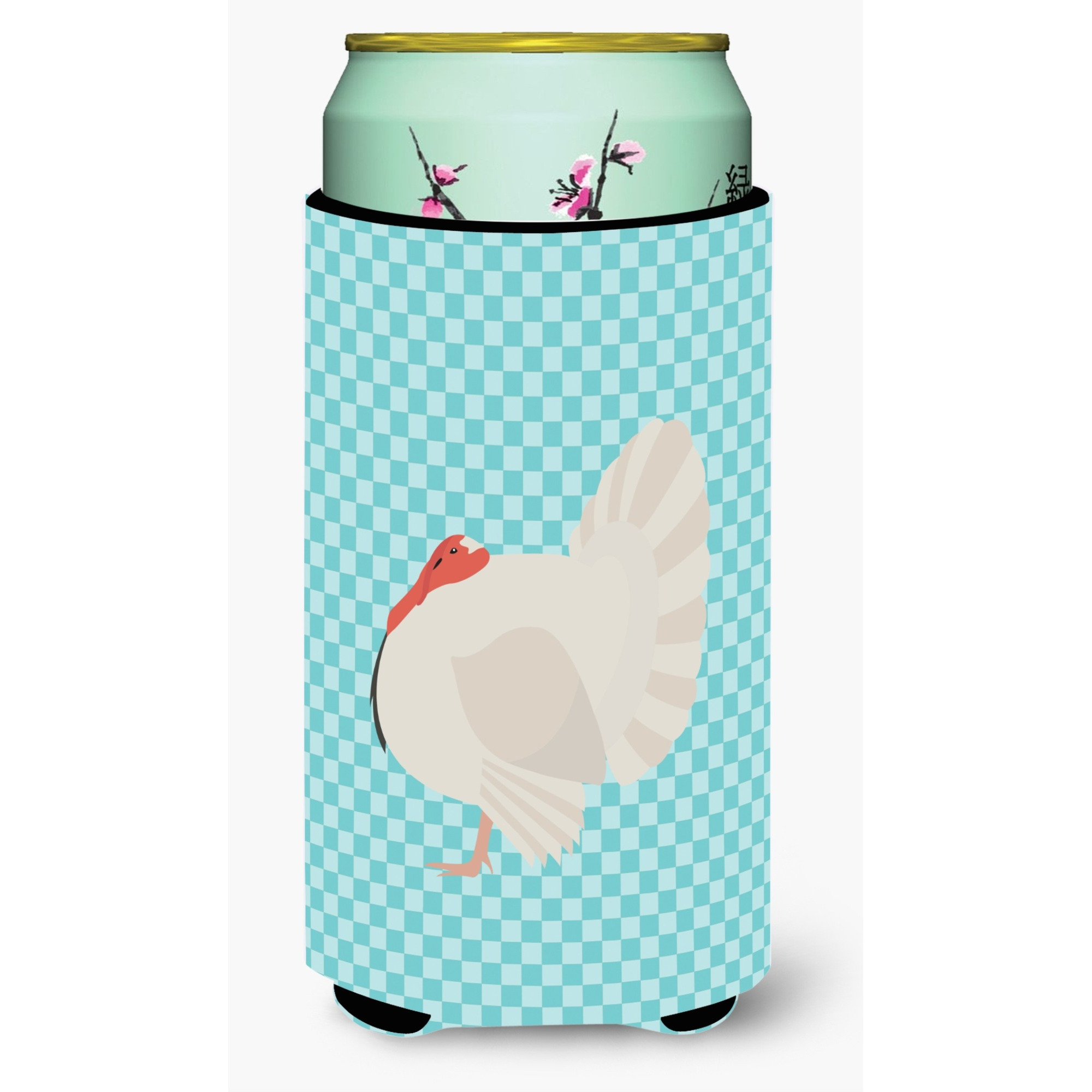 &quotCaroline's Treasures White Holland Turkey Blue Check Decorative Can Hugger, Tall Boy, Multicolor"