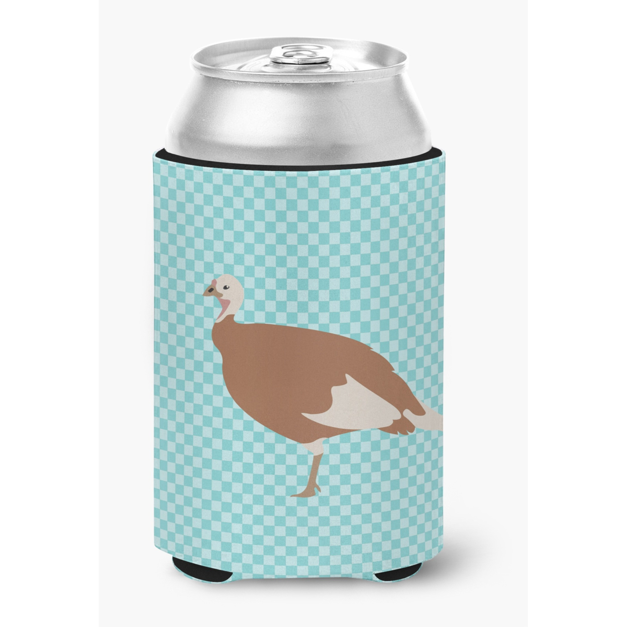 &quotCaroline's Treasures Jersey Buff Turkey Hen Blue Check Decorative Can Hugger, Multicolor"