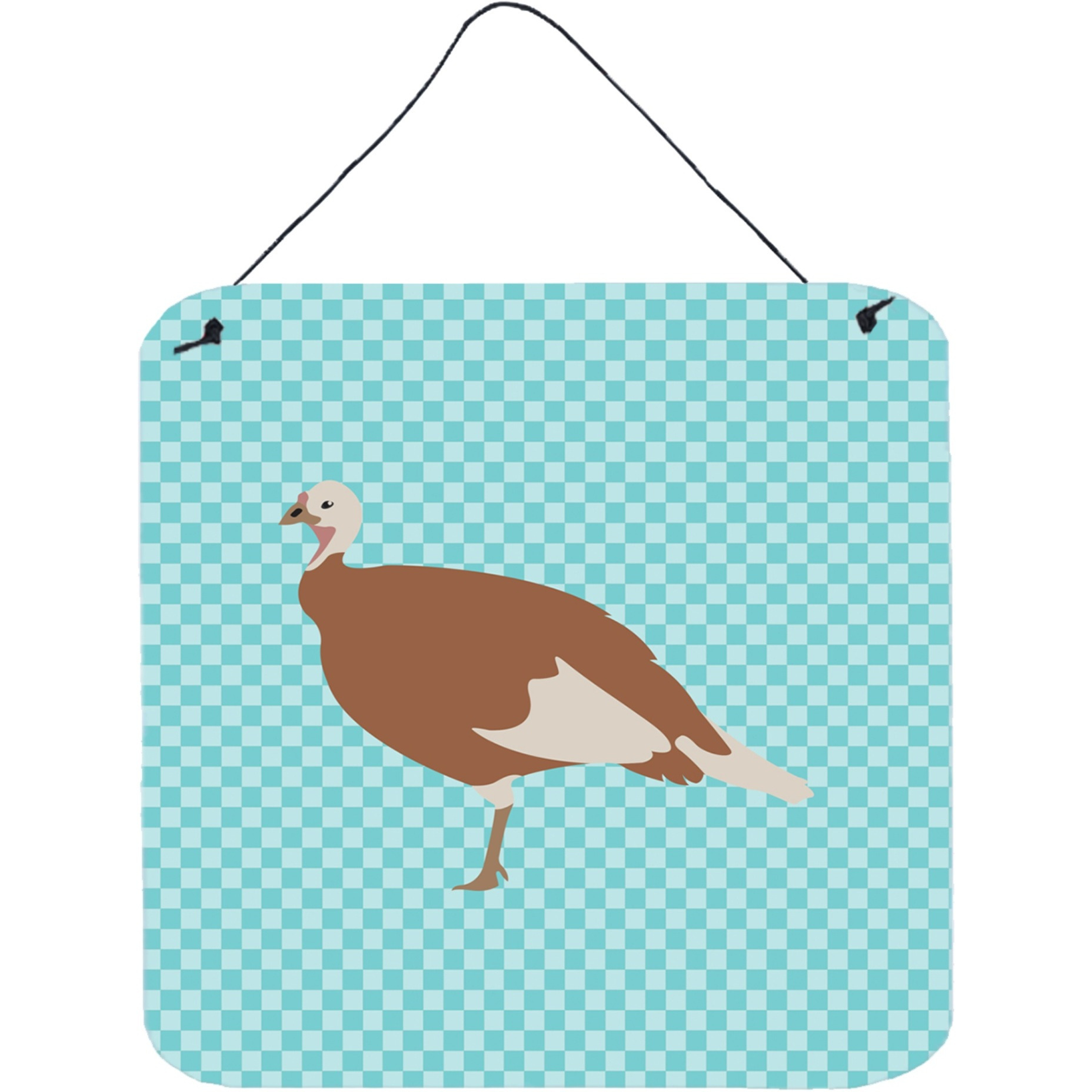 &quotCaroline's Treasures Blue Jersey Buff Turkey Hen Check Metal Print, 6"" H x 6"" W"