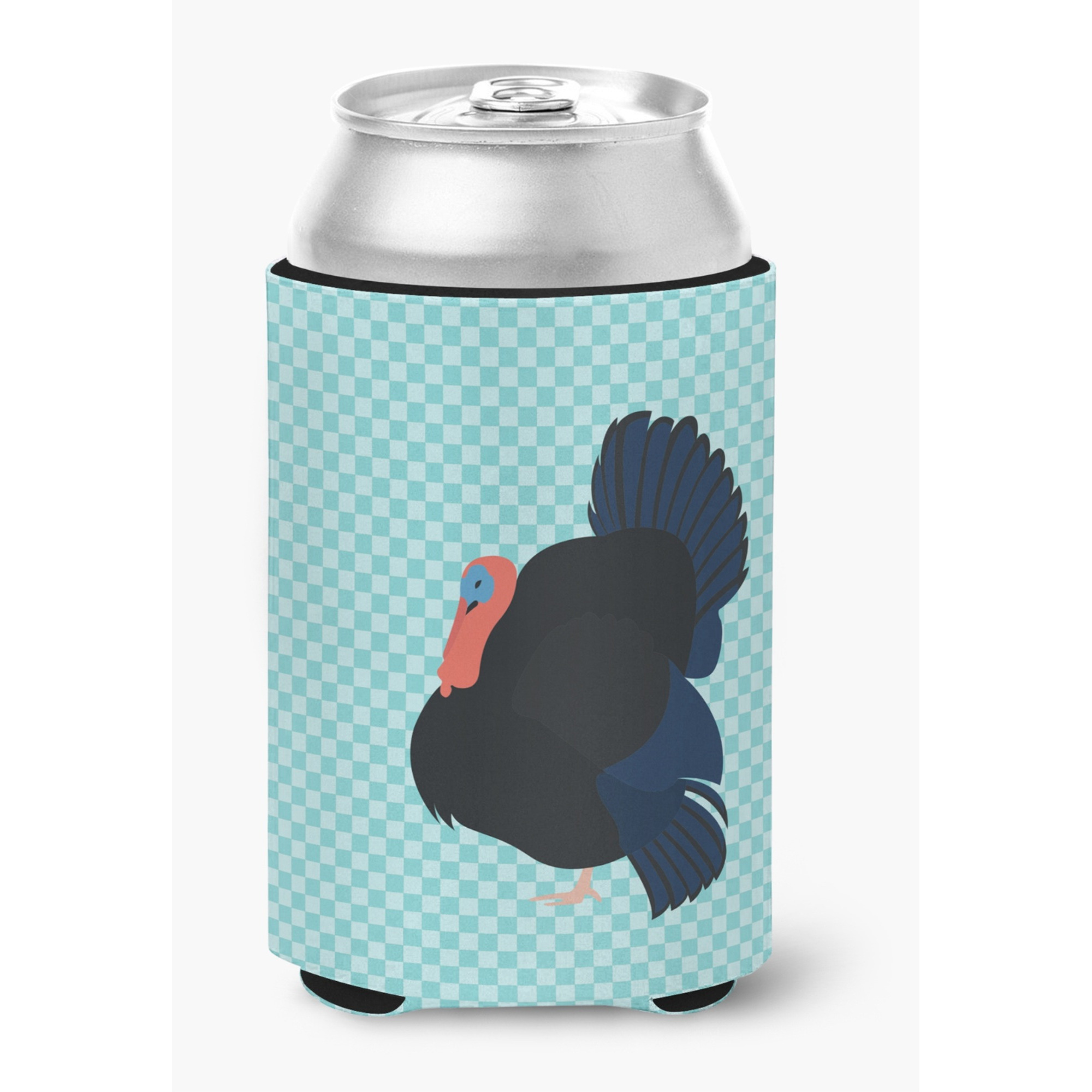&quotCaroline's Treasures Norfolk Black Turkey Blue Check Decorative Can Hugger, Multicolor"