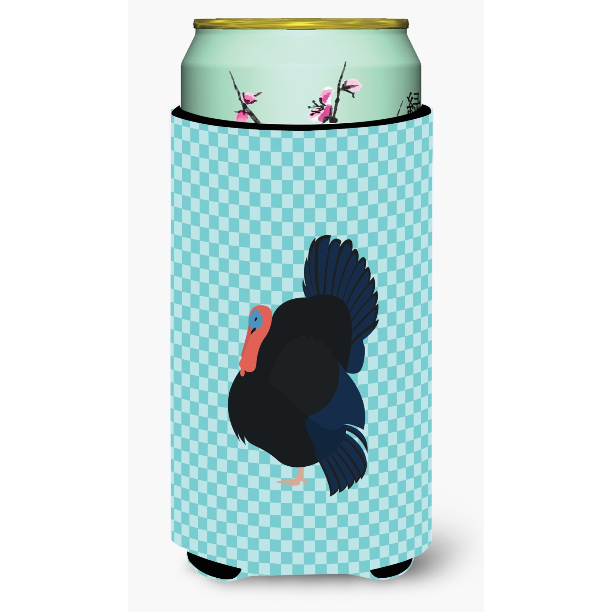 &quotCaroline's Treasures Norfolk Black Turkey Blue Check Decorative Can Hugger, Tall Boy, Multicolor"
