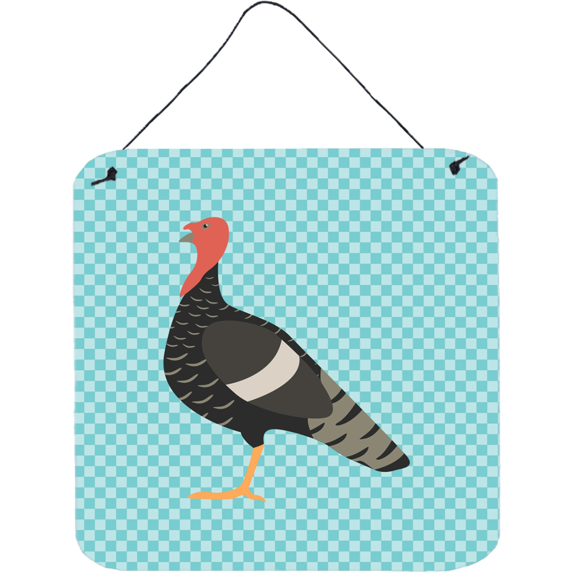 &quotCaroline's Treasures Blue Marragansett Turkey Check Metal Print, 6"" H x 6"" W"
