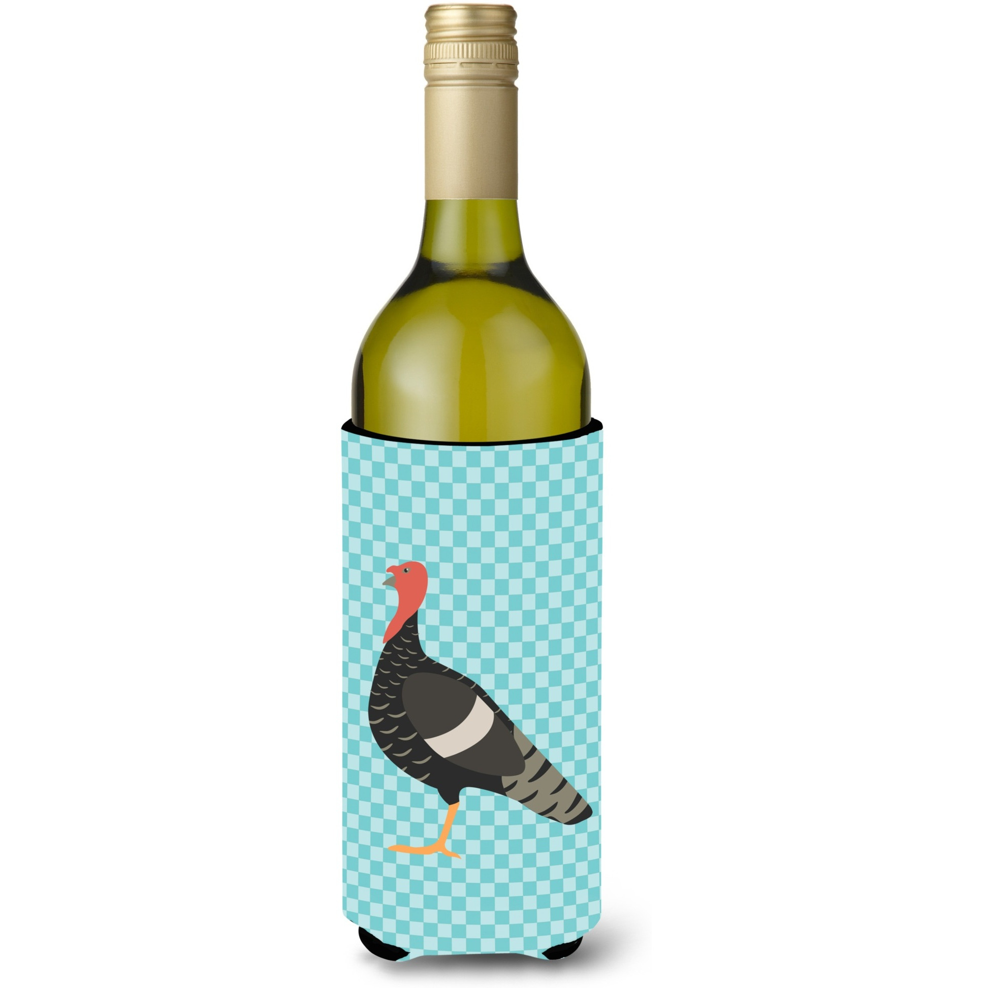 &quotCaroline's Treasures Marragansett Turkey Blue Check Decorative Bottle Hugger, 750 ml, Multicolor"