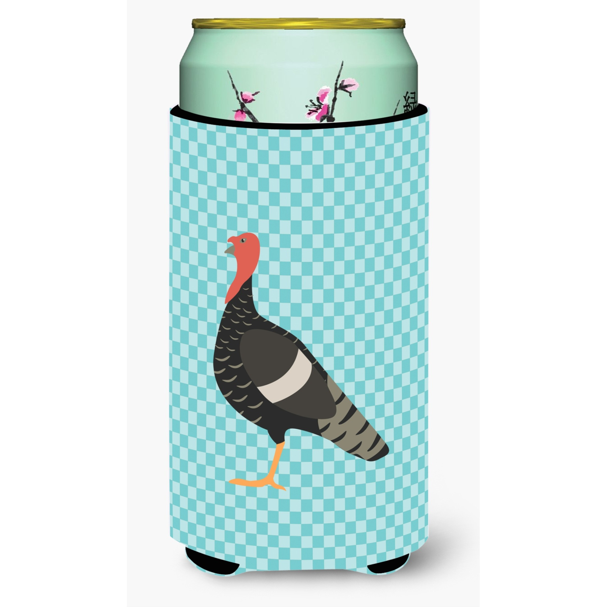 &quotCaroline's Treasures Marragansett Turkey Blue Check Decorative Can Hugger, Tall Boy, Multicolor"
