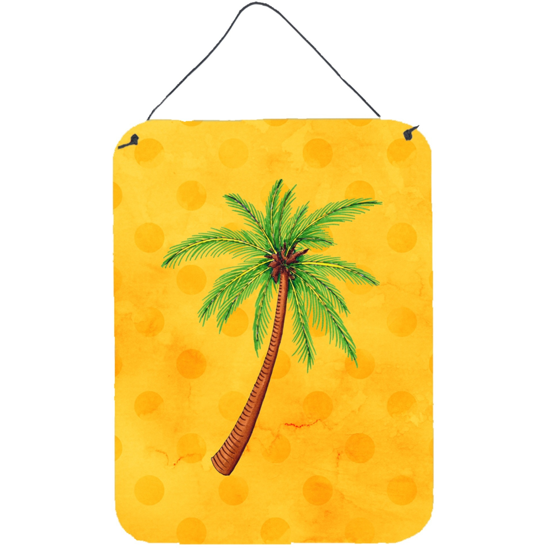 &quotCaroline's Treasures Palm Tree Yellow Polkadot Metal Print, 16hx12w, Multicolor"