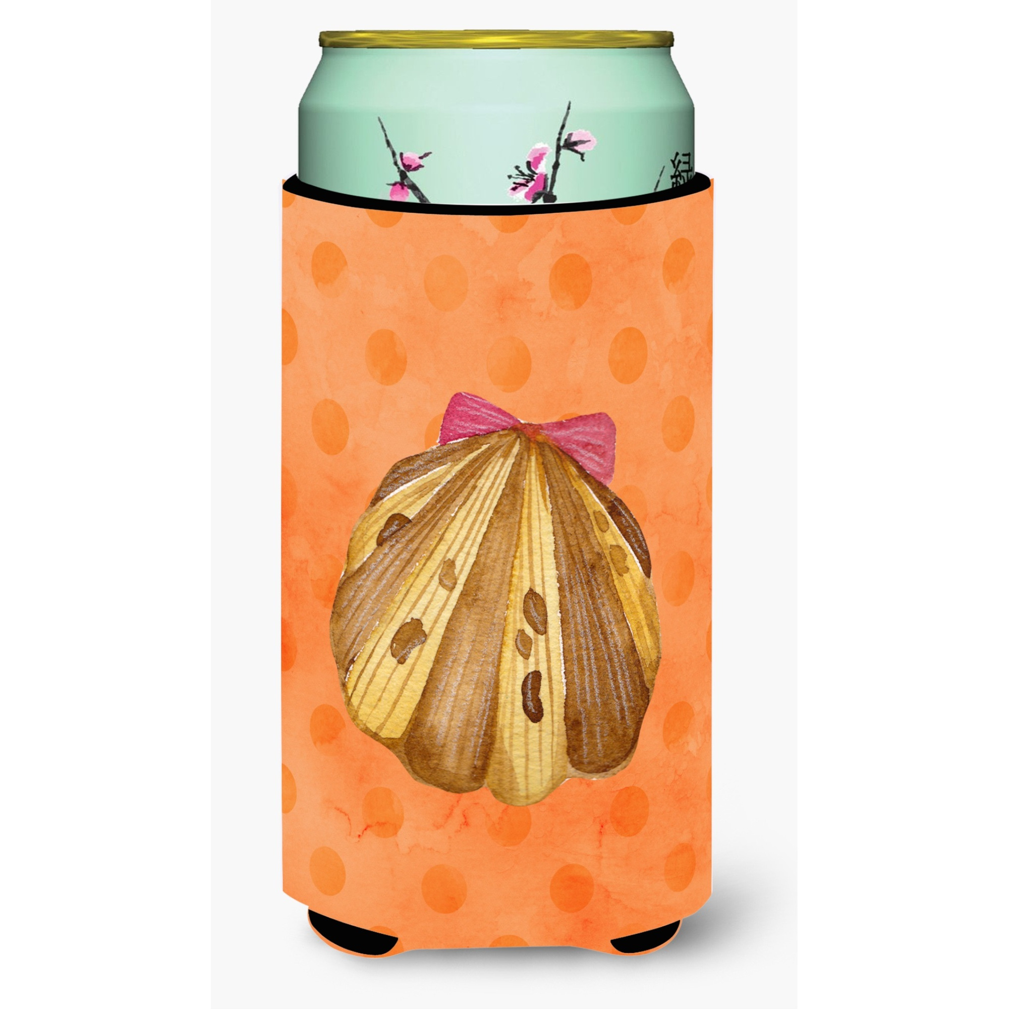 &quotCaroline's Treasures Sea Shell Orange Polkadot Beverage Insulator Hugger, Tall, Multicolor"