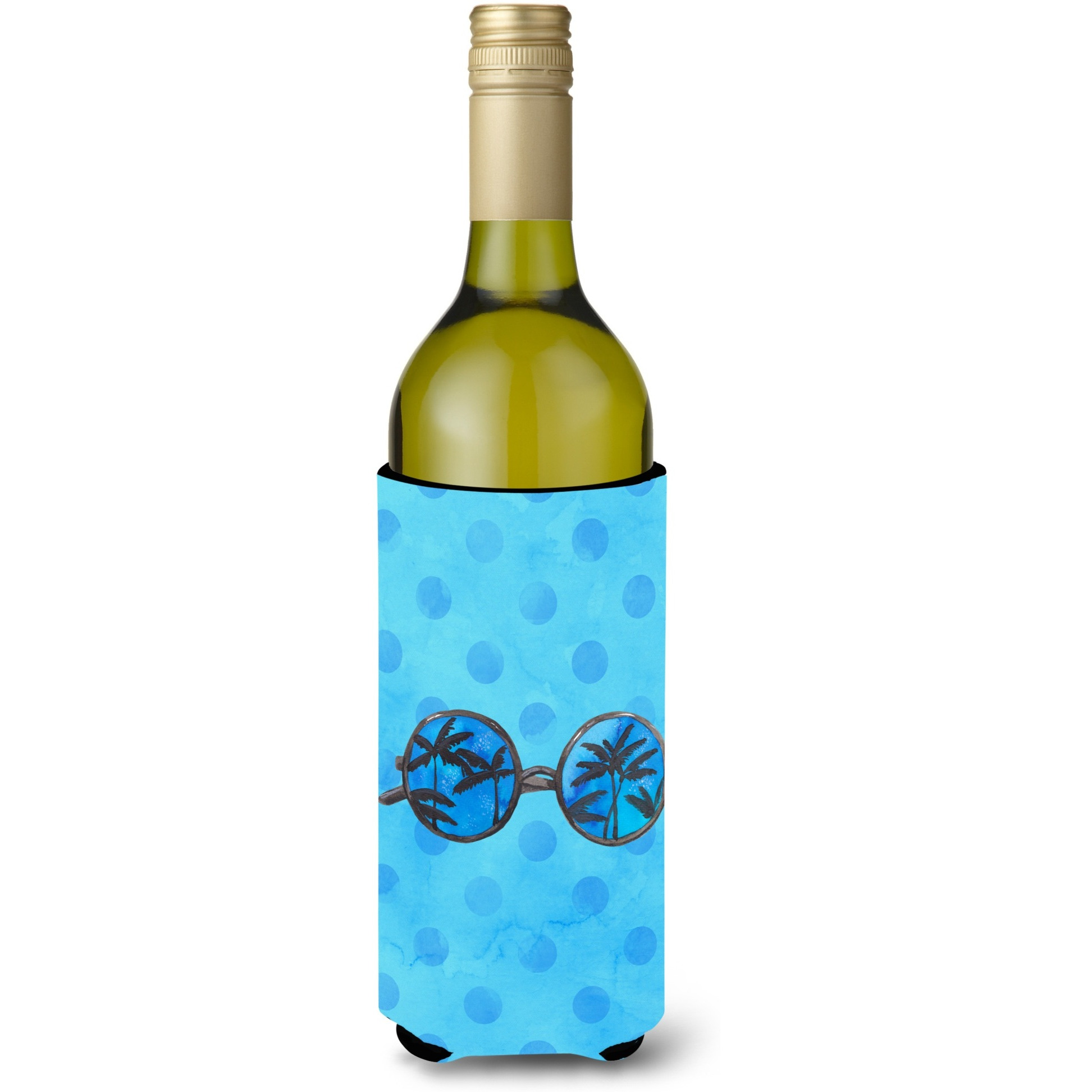 &quotCaroline's Treasures Sunglasses Blue Polkadot Beverage Insulator Hugger, 750 ml, Multicolor"
