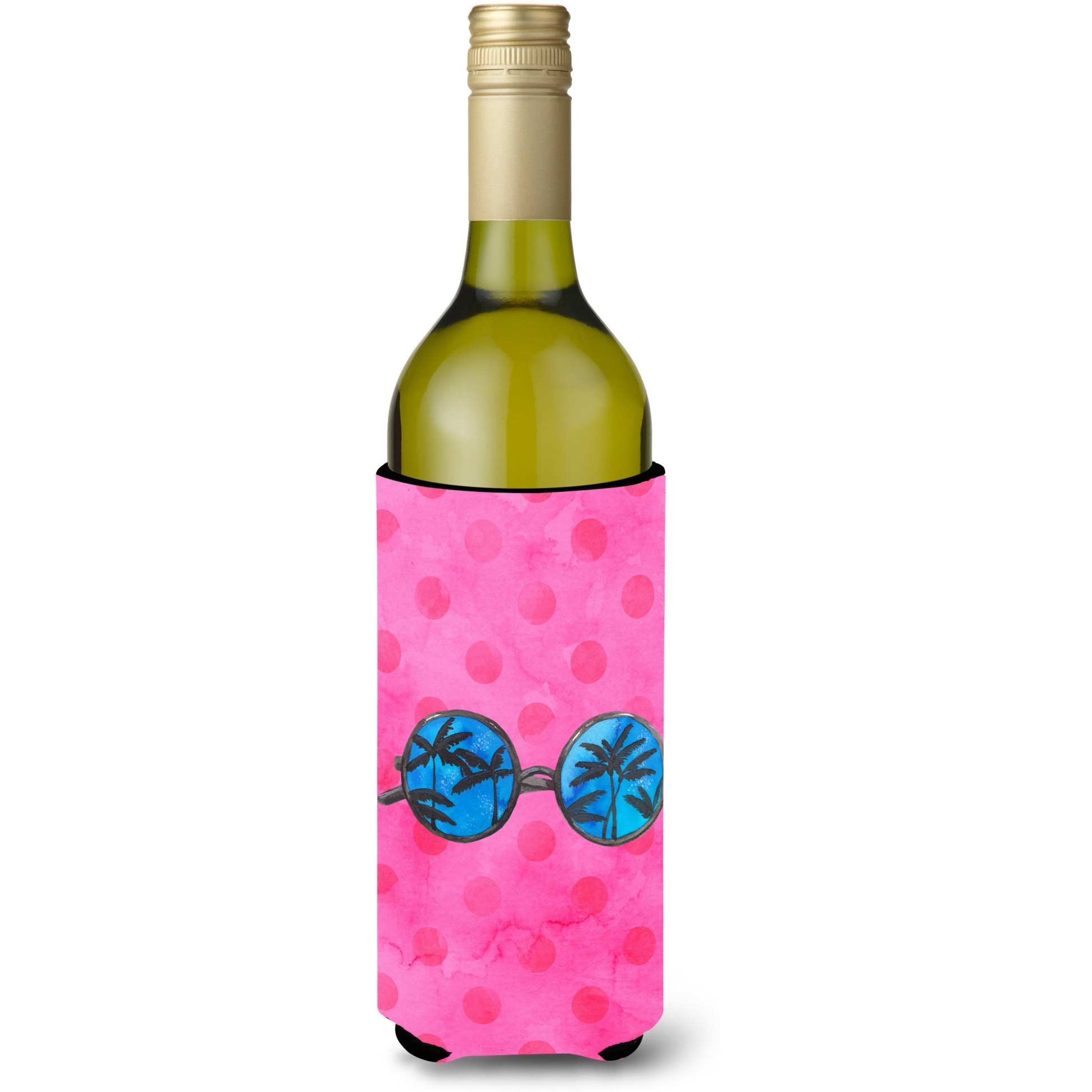 &quotCaroline's Treasures Sunglasses Pink Polkadot Beverage Insulator Hugger, 750 ml, Multicolor"