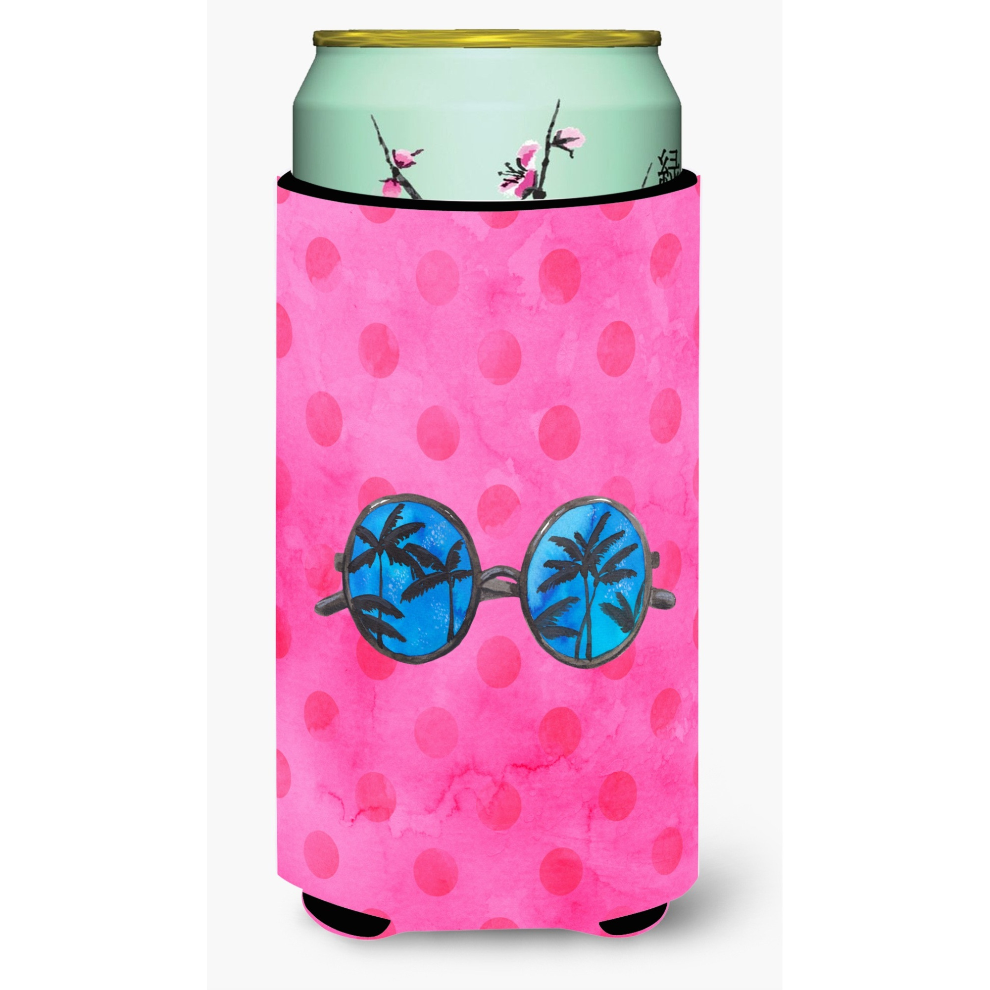 &quotCaroline's Treasures Sunglasses Pink Polkadot Beverage Insulator Hugger, Tall, Multicolor"