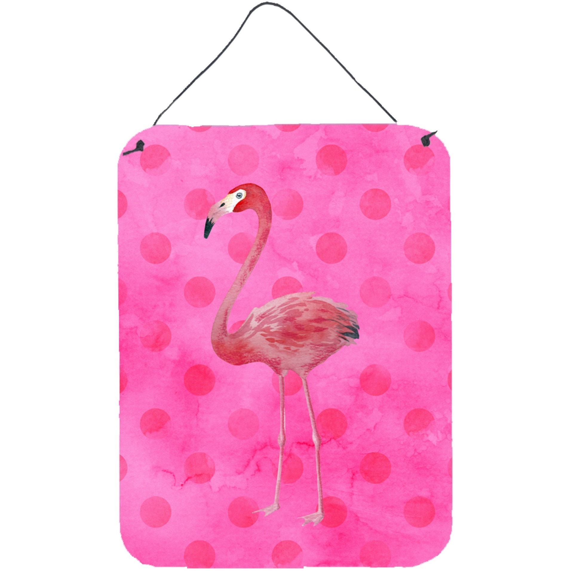 &quotCaroline's Treasures Flamingo Pink Polkadot Metal Print, 16hx12w, Multicolor"
