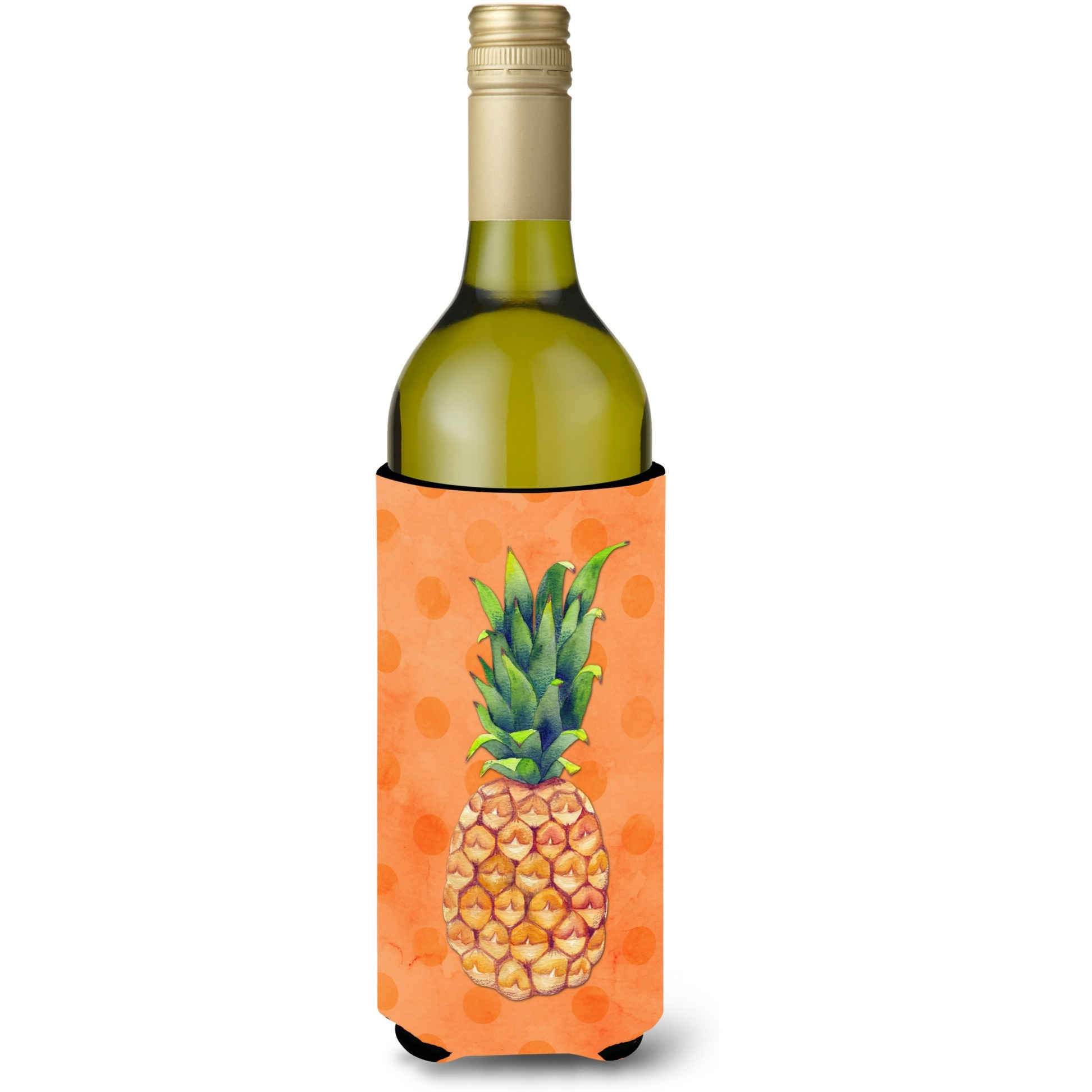 &quotCaroline's Treasures Pineapple Orange Polkadot Beverage Insulator Hugger, 750 ml, Multicolor"
