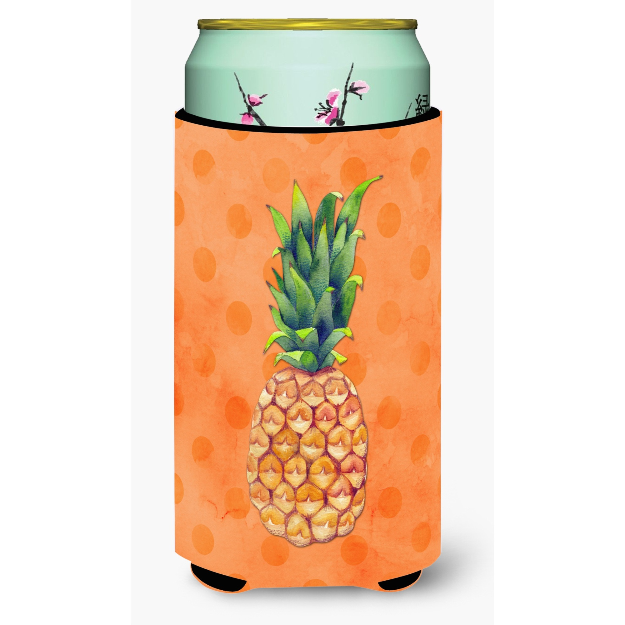 &quotCaroline's Treasures Pineapple Orange Polkadot Beverage Insulator Hugger, Tall, Multicolor"