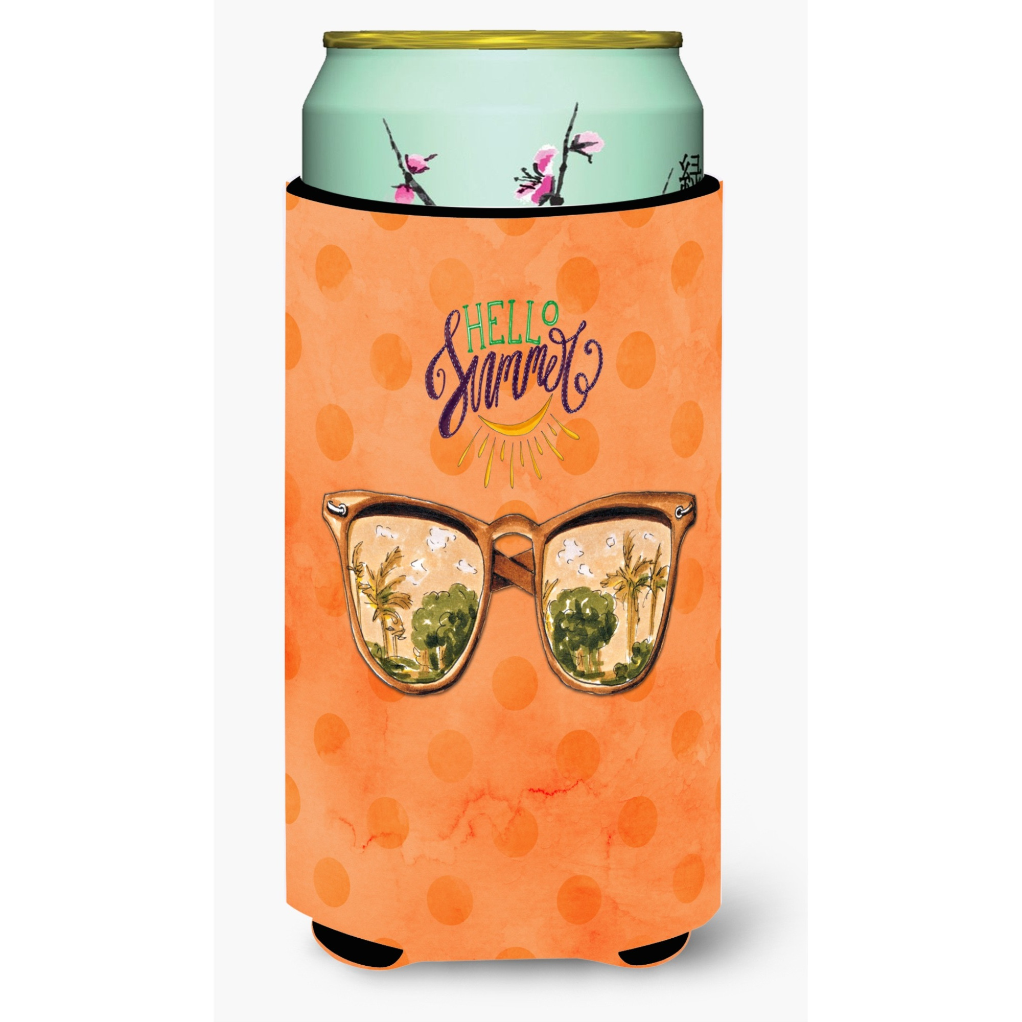 &quotCaroline's Treasures Beach Sunglasses Orange Polkadot Beverage Insulator Hugger, Tall, Multicolor"