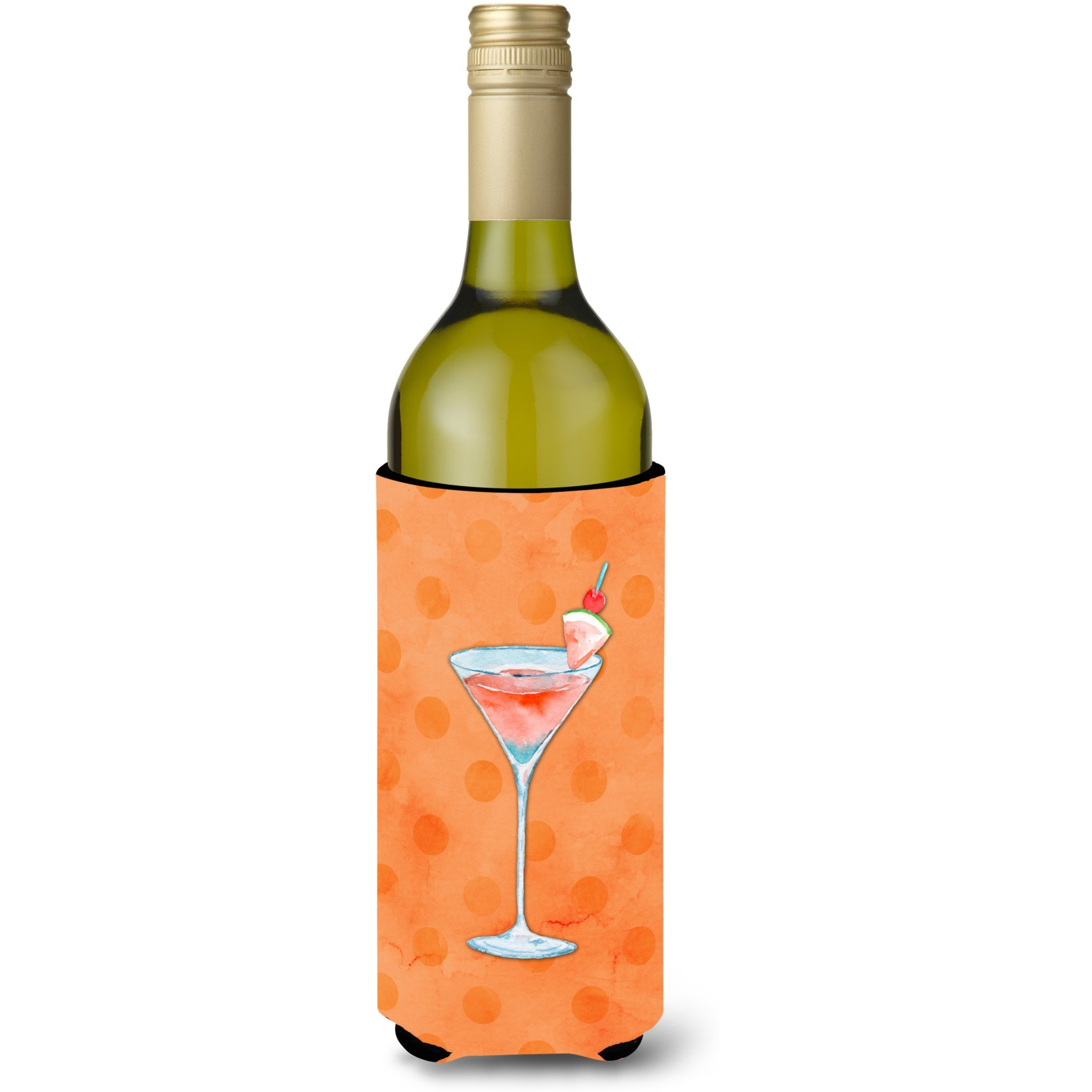 &quotCaroline's Treasures Summer Martini Orange Polkadot Beverage Insulator Hugger, 750 ml, Multicolor"