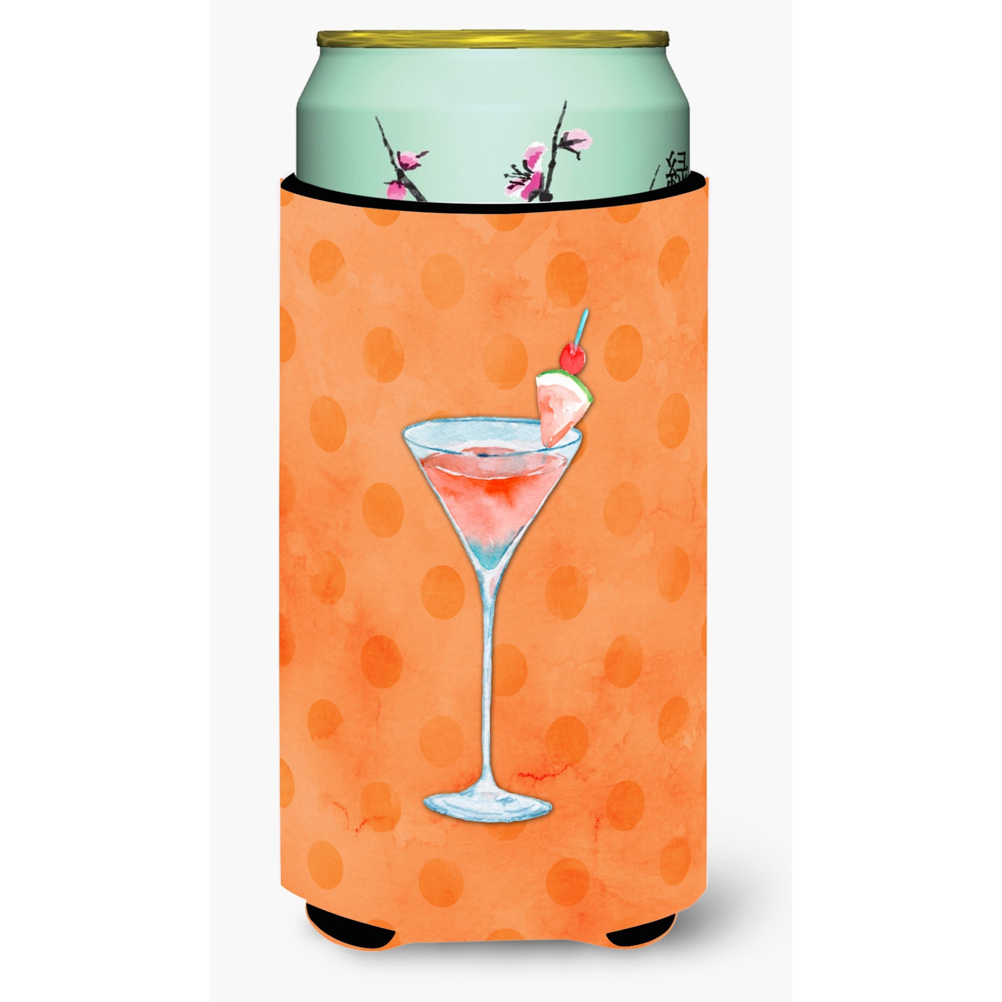 &quotCaroline's Treasures Summer Martini Orange Polkadot Beverage Insulator Hugger, Tall, Multicolor"