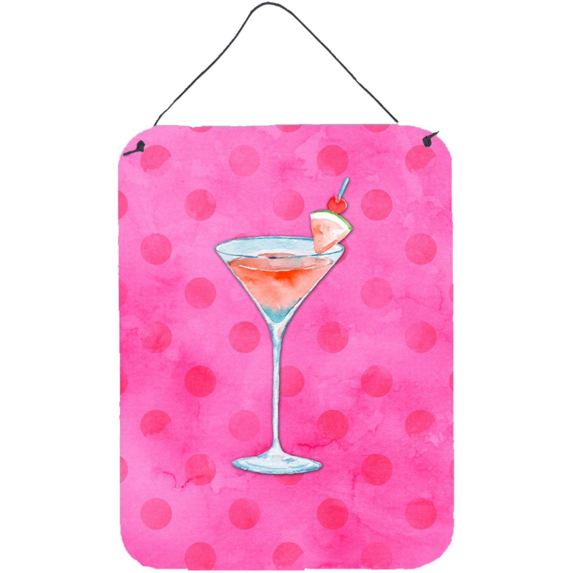 &quotCaroline's Treasures Summer Martini Pink Polkadot Metal Print, 16hx12w, Multicolor"