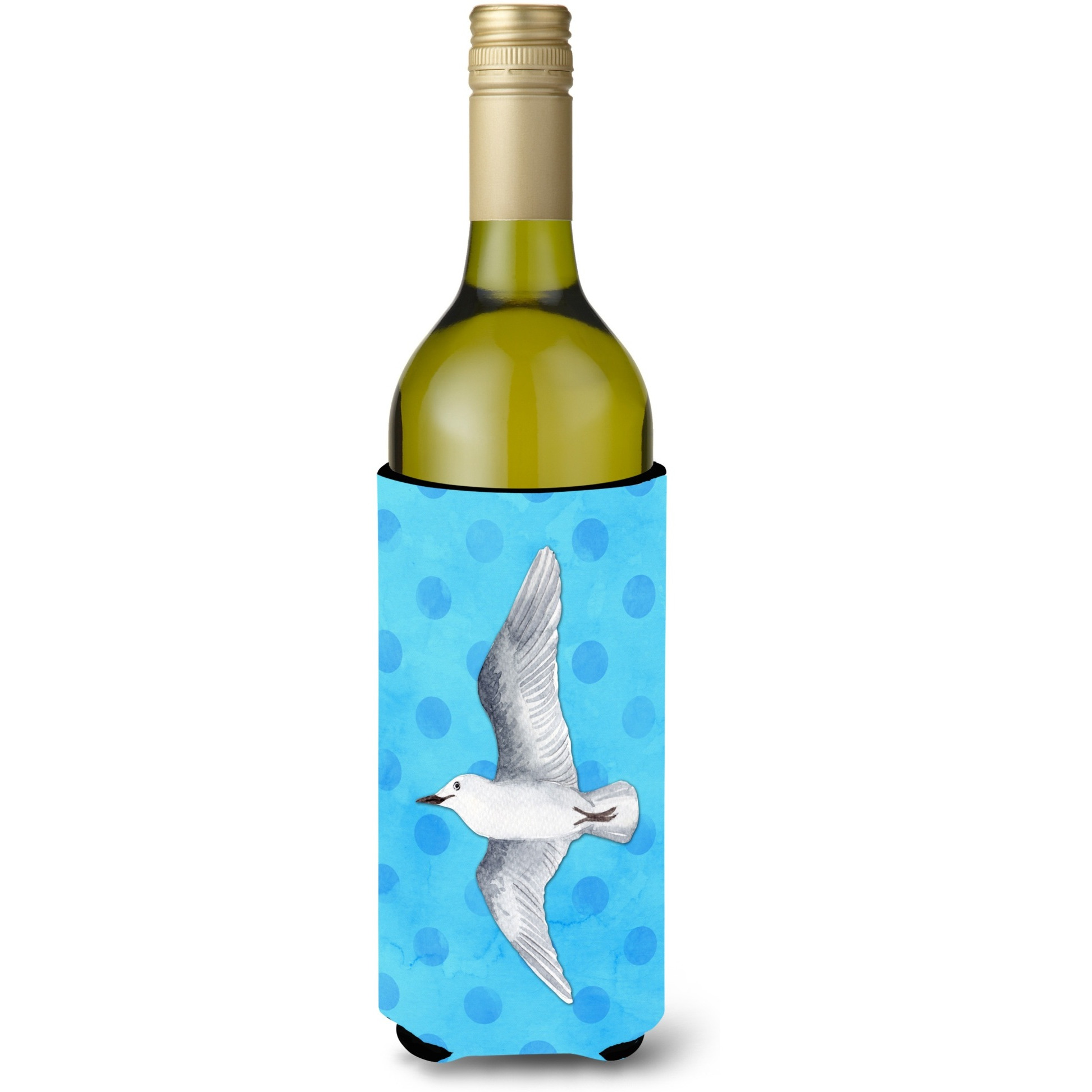 &quotCaroline's Treasures Sea Gull Blue Polkadot Beverage Insulator Hugger, 750 ml, Multicolor"