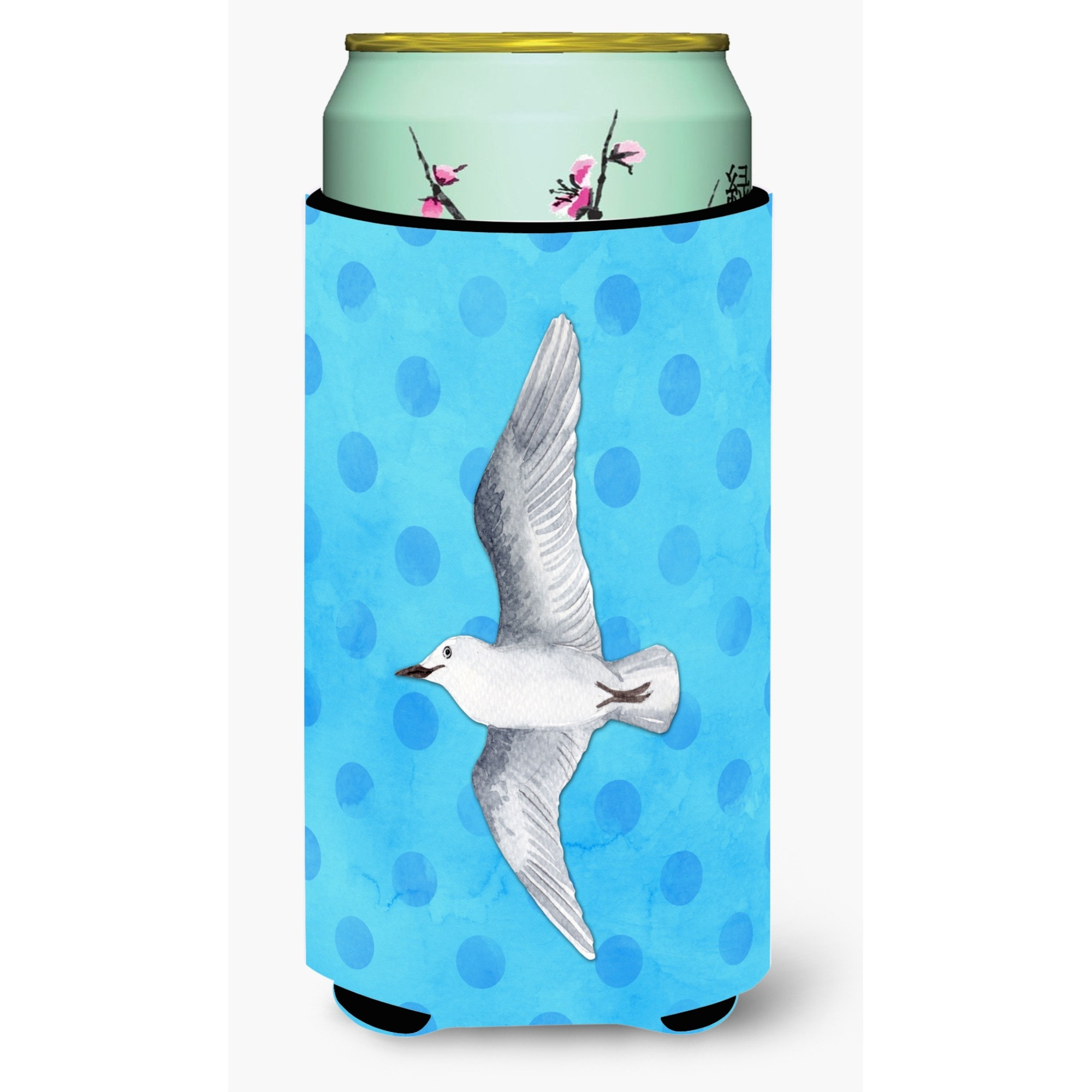 &quotCaroline's Treasures Sea Gull Blue Polkadot Beverage Insulator Hugger, Tall, Multicolor"