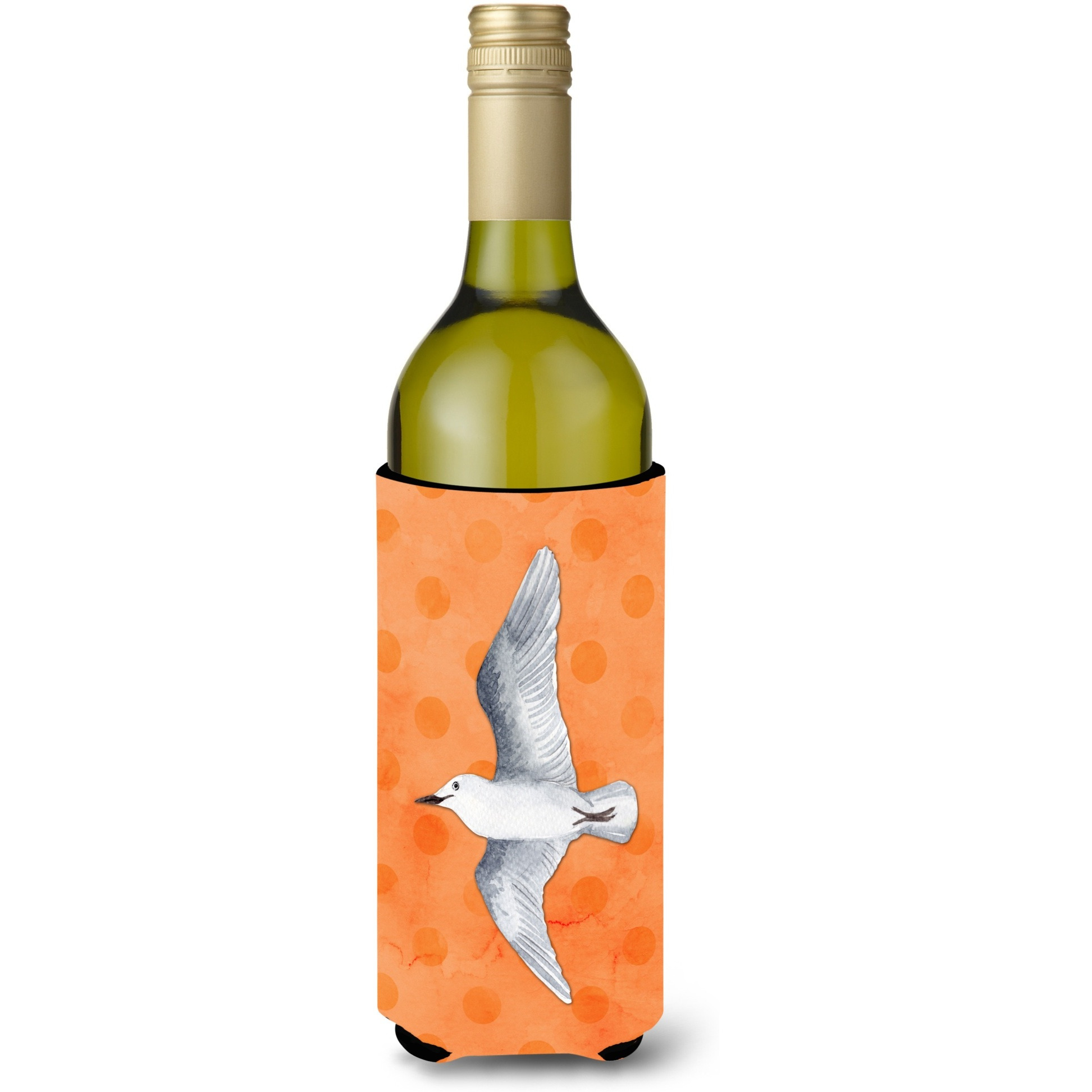 &quotCaroline's Treasures Sea Gull Orange Polkadot Beverage Insulator Hugger, 750 ml, Multicolor"