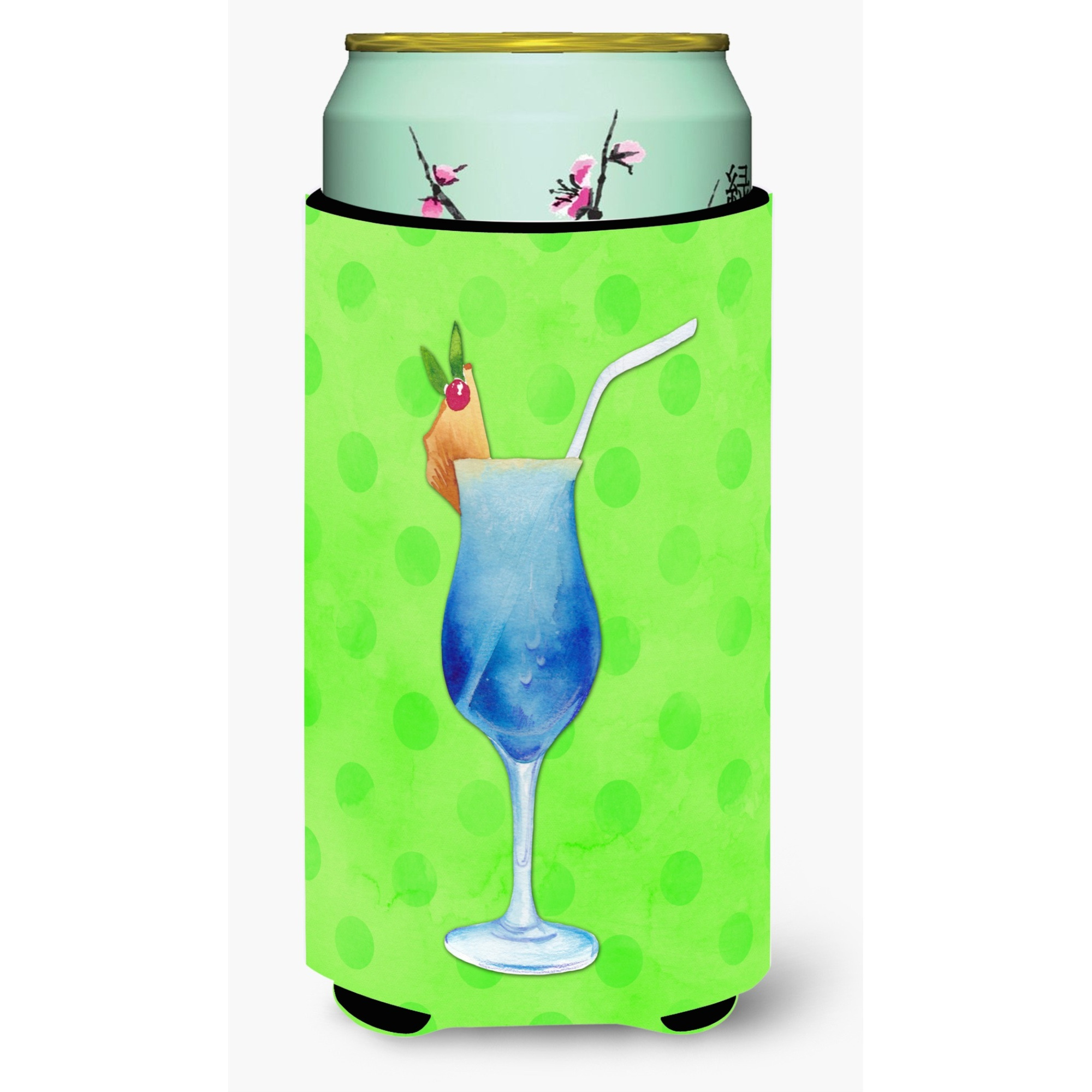 &quotCaroline's Treasures Summer Cocktail Green Polkadot Beverage Insulator Hugger, Tall, Multicolor"