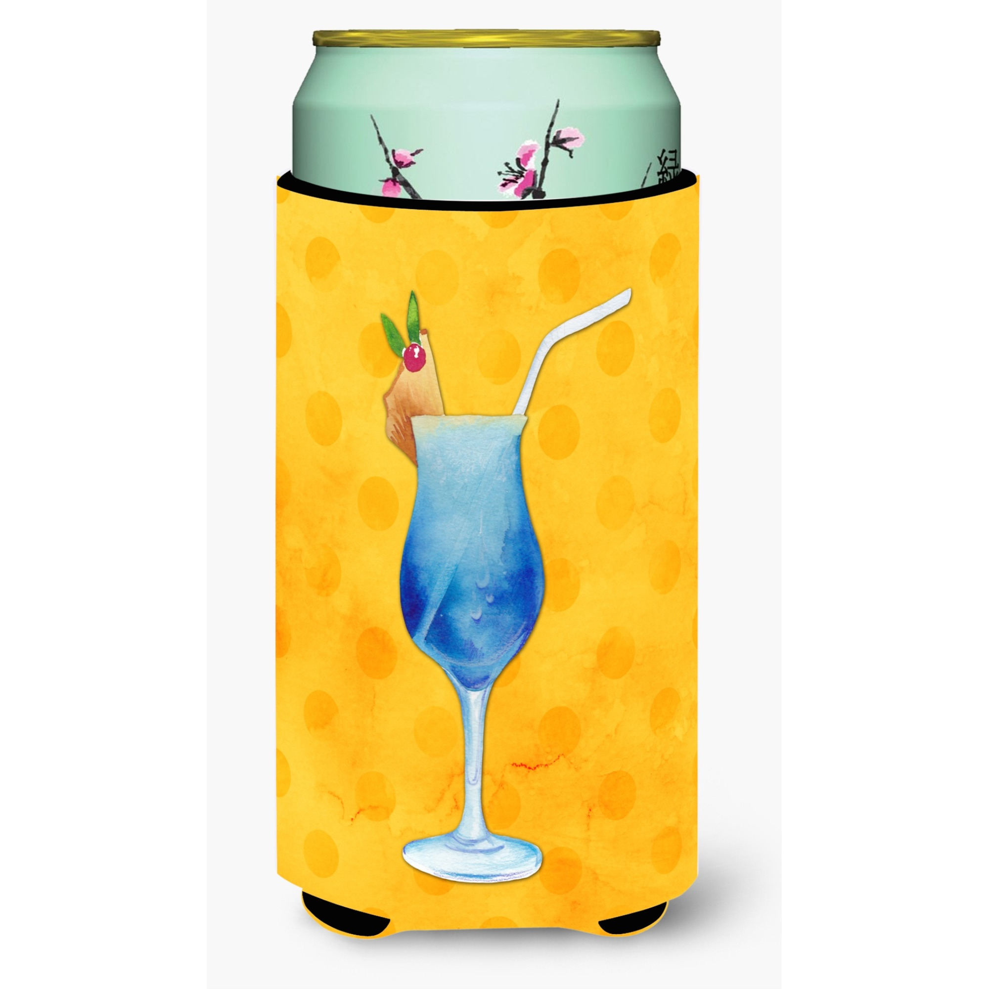 &quotCaroline's Treasures Summer Cocktail Yellow Polkadot Beverage Insulator Hugger, Tall, Multicolor"