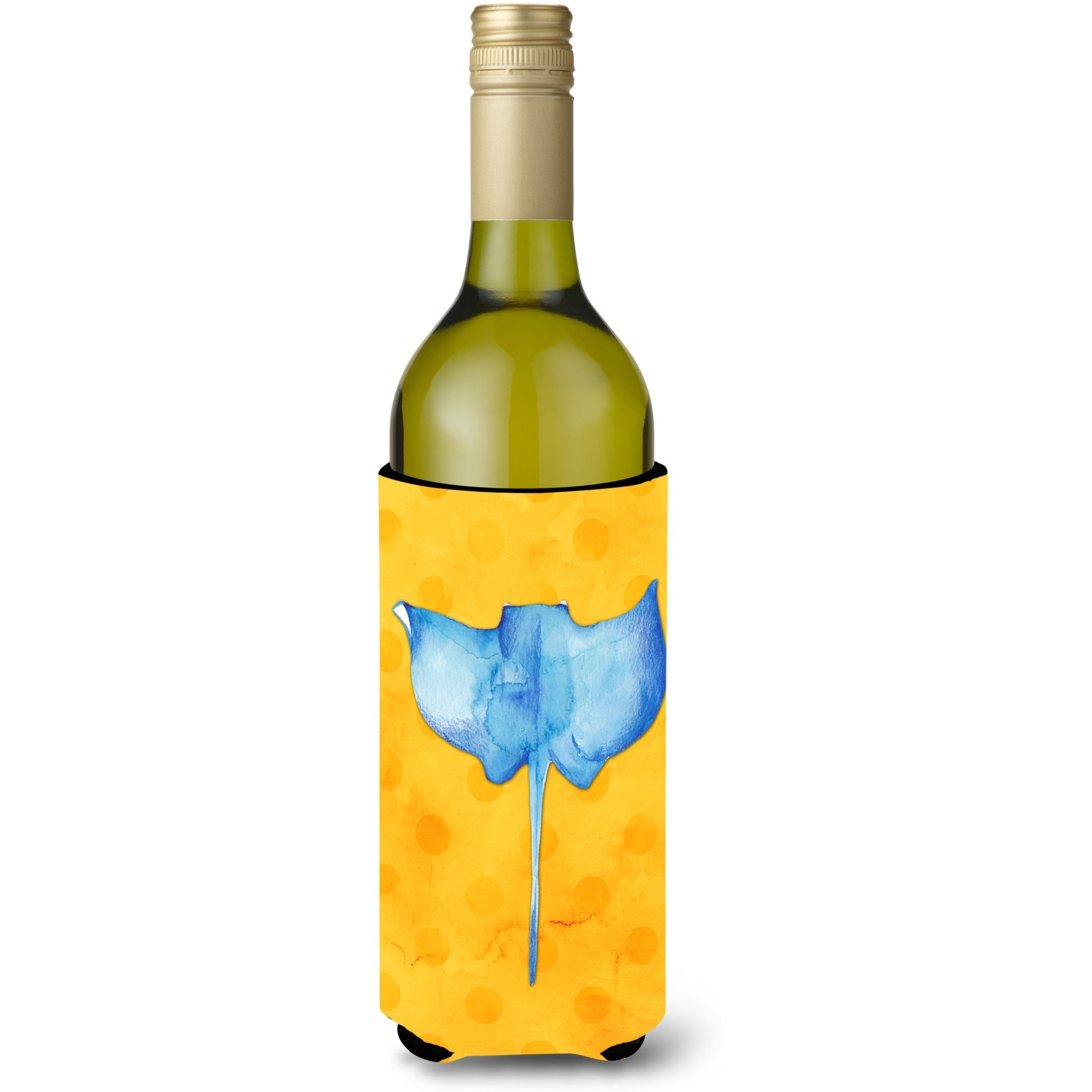 &quotCaroline's Treasures Sting Ray Yellow Polkadot Beverage Insulator Hugger, 750 ml, Multicolor"