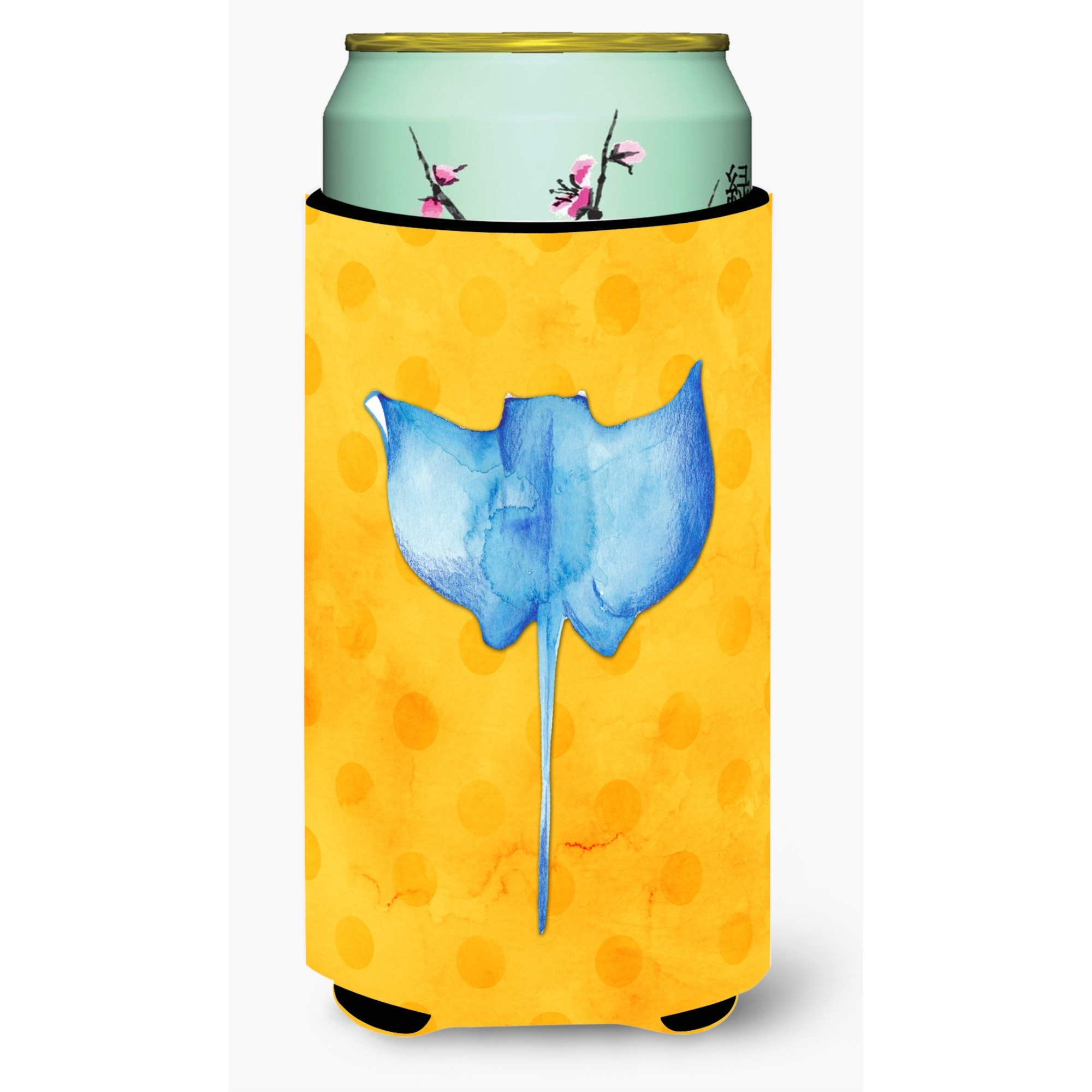 &quotCaroline's Treasures Sting Ray Yellow Polkadot Beverage Insulator Hugger, Tall, Multicolor"