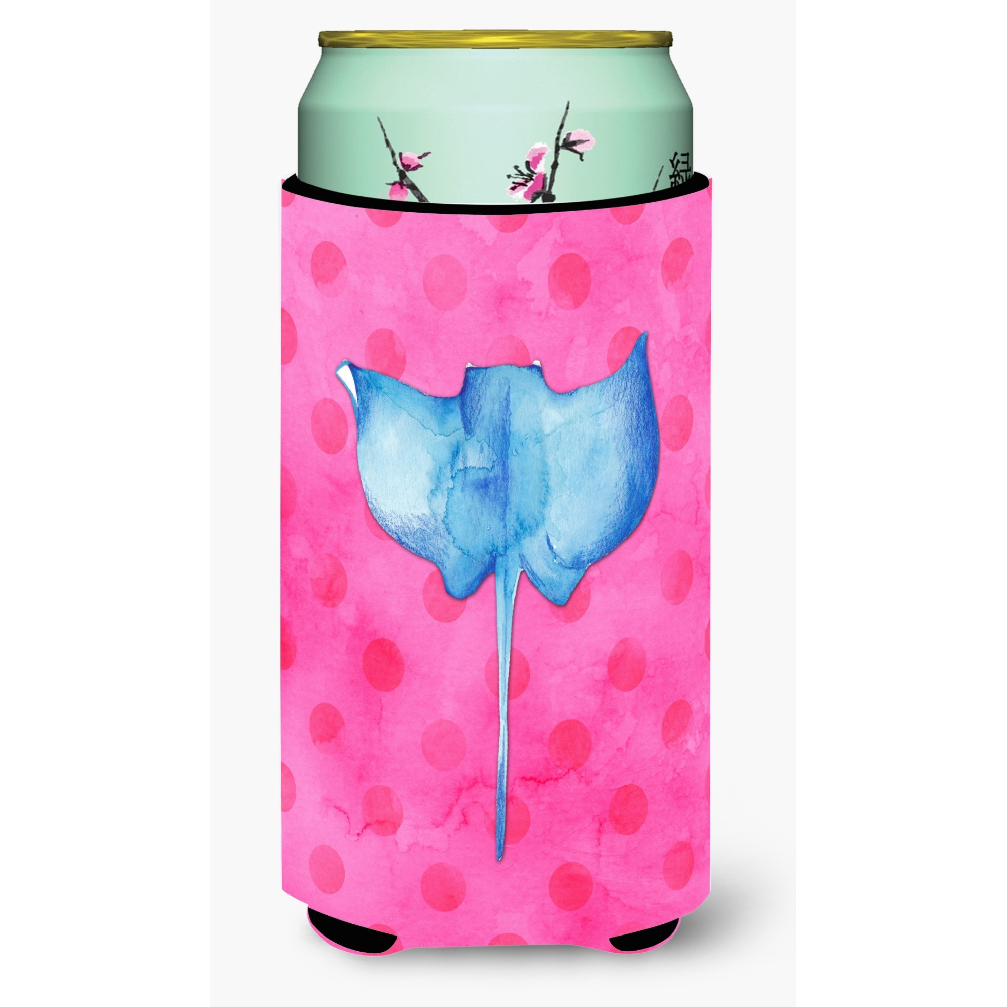 &quotCaroline's Treasures Sting Ray Pink Polkadot Beverage Insulator Hugger, Tall, Multicolor"