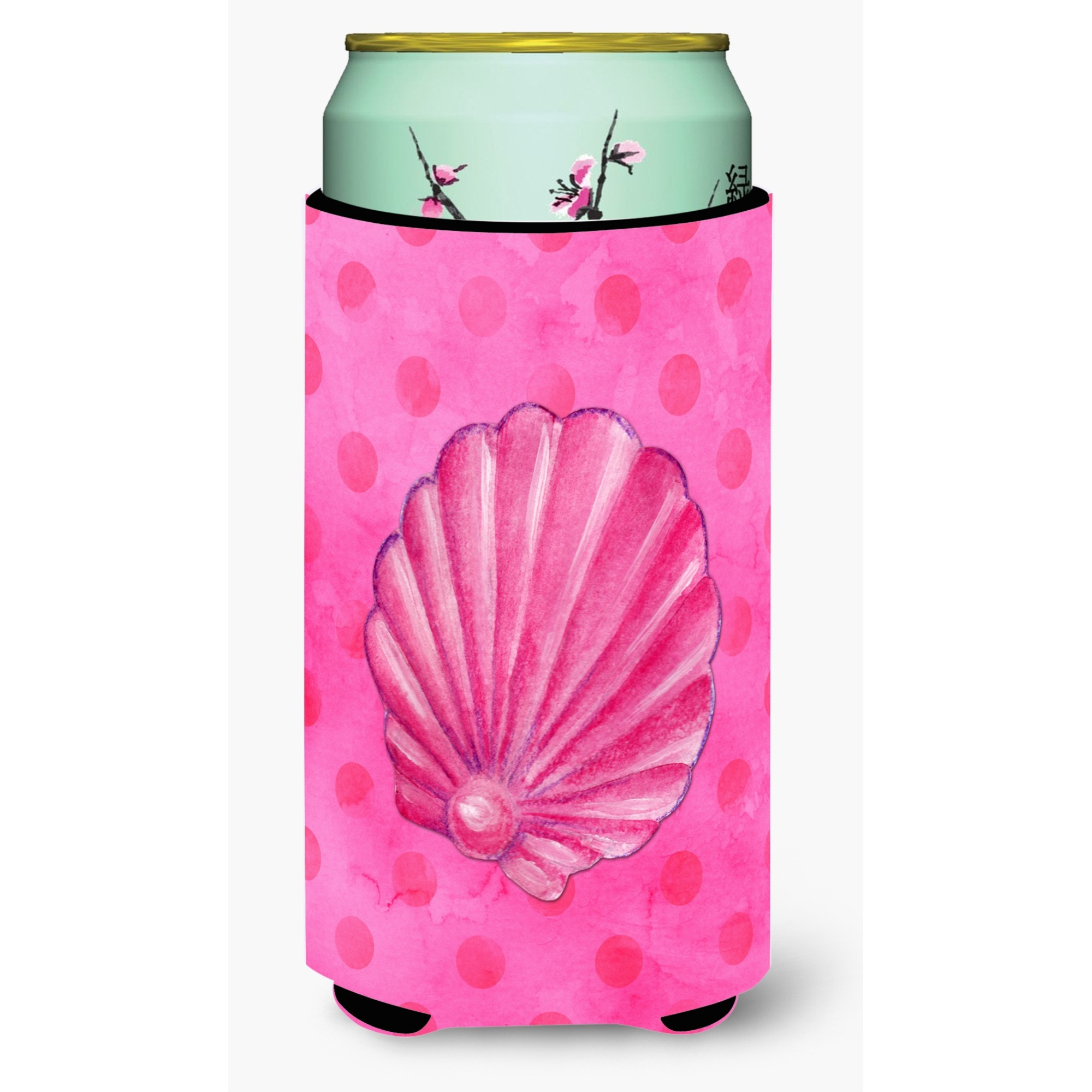 &quotCaroline's Treasures Sea Shell Pink Polkadot Beverage Insulator Hugger, Tall, Multicolor"