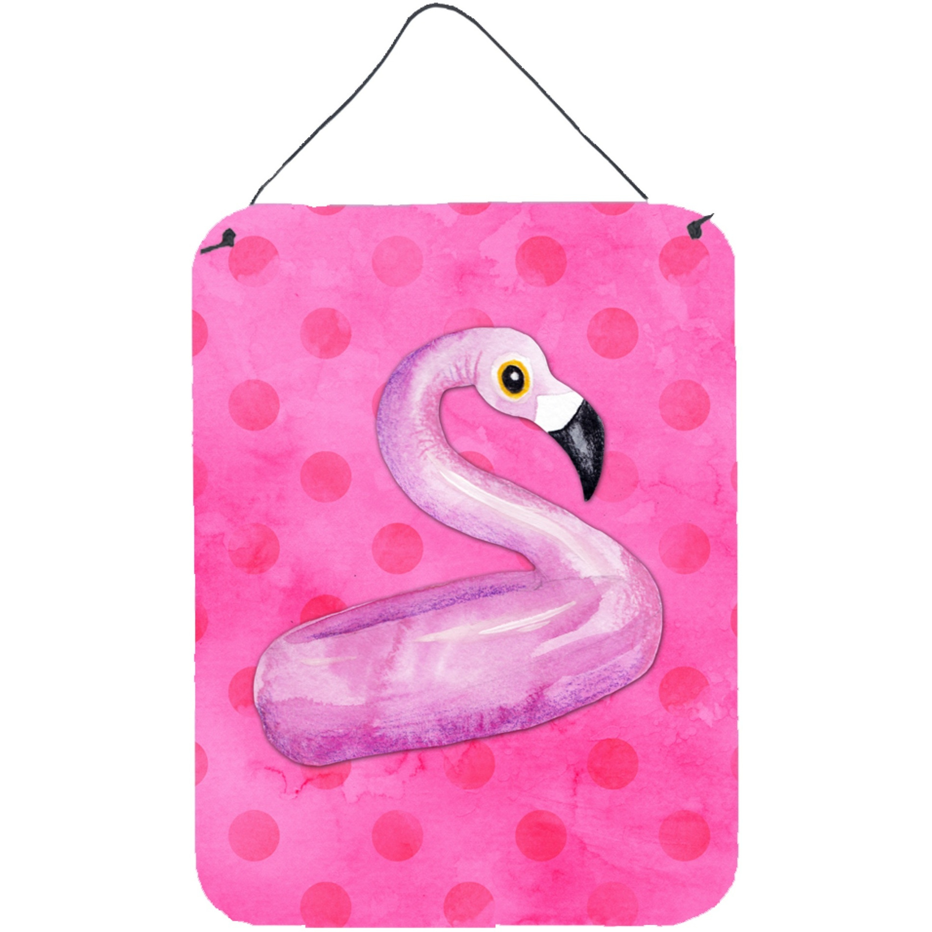 &quotCaroline's Treasures Flamingo Floaty Pink Polkadot Metal Print, 16hx12w, Multicolor"