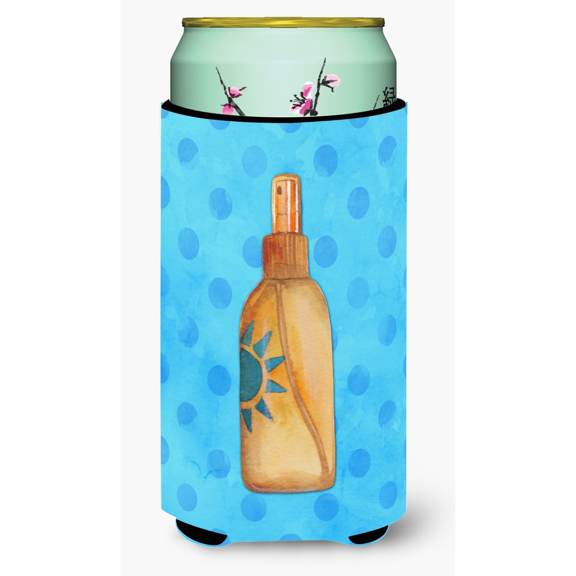 &quotCaroline's Treasures Message in a Bottle Blue Polkadot Beverage Insulator Hugger, Tall, Multicolor"