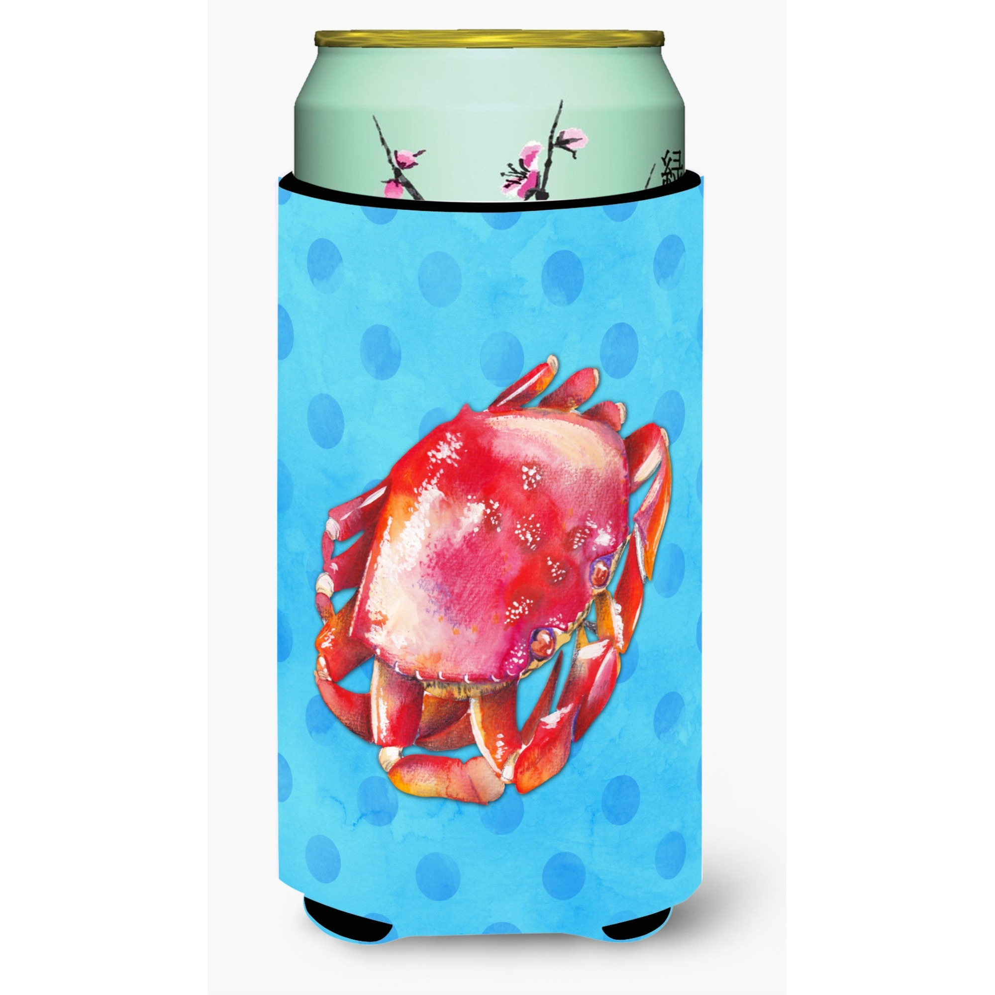 &quotCaroline's Treasures Crab Blue Polkadot Boy Beverage Insulator Hugger, Tall, Multicolor"