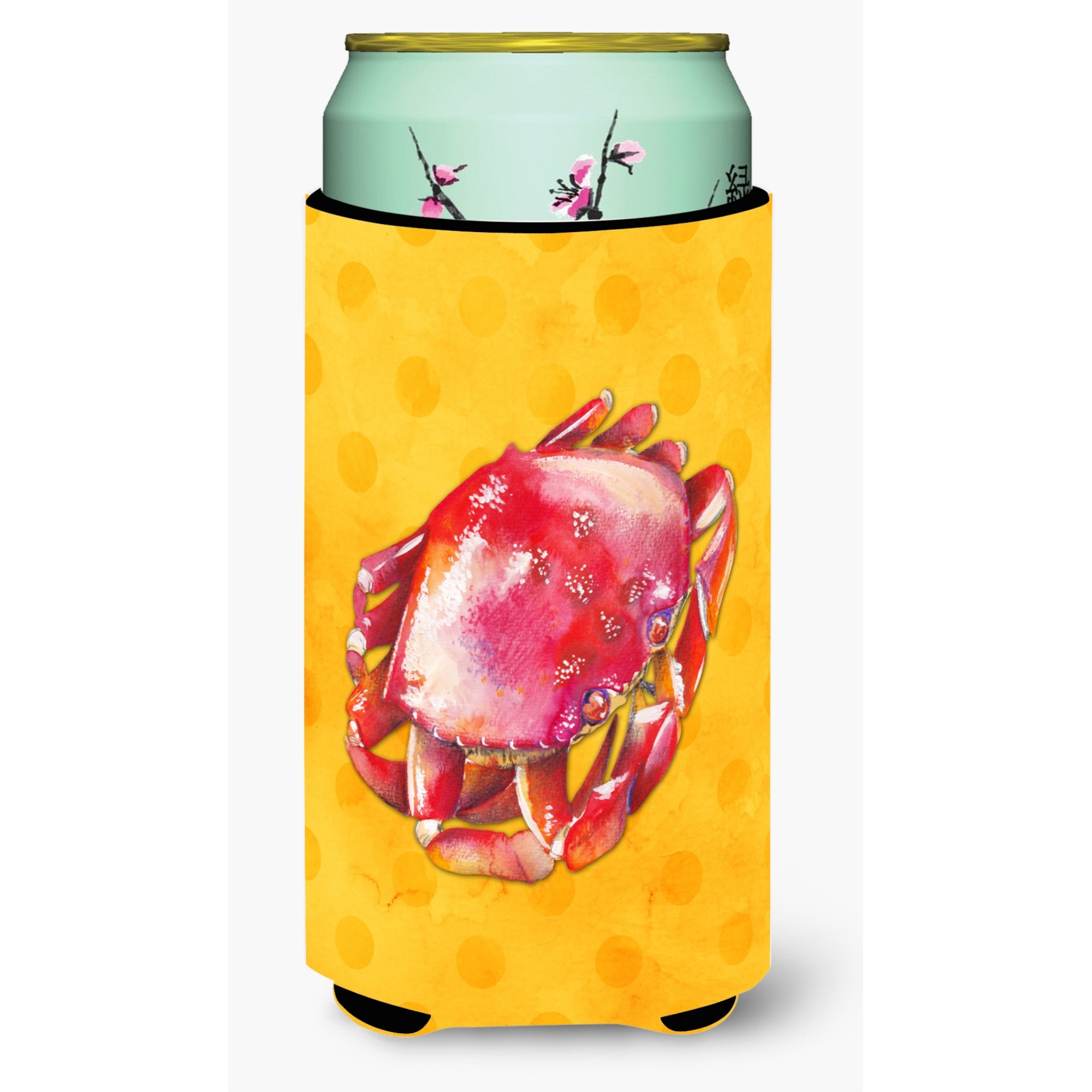 &quotCaroline's Treasures Crab Yellow Polkadot Boy Beverage Insulator Hugger, Tall, Multicolor"