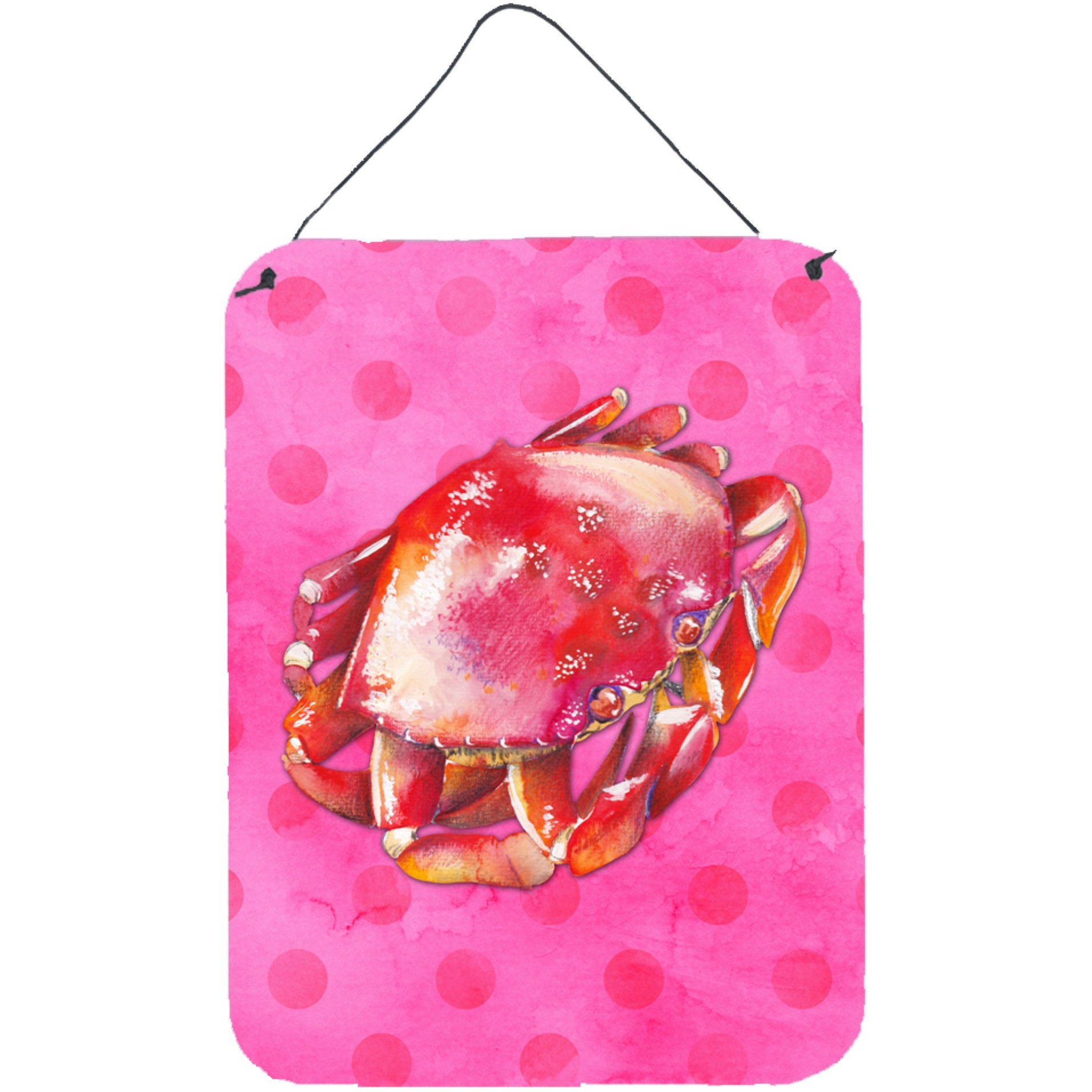 &quotCaroline's Treasures Crab Pink Polkadot Metal Print, 16hx12w, Multicolor"