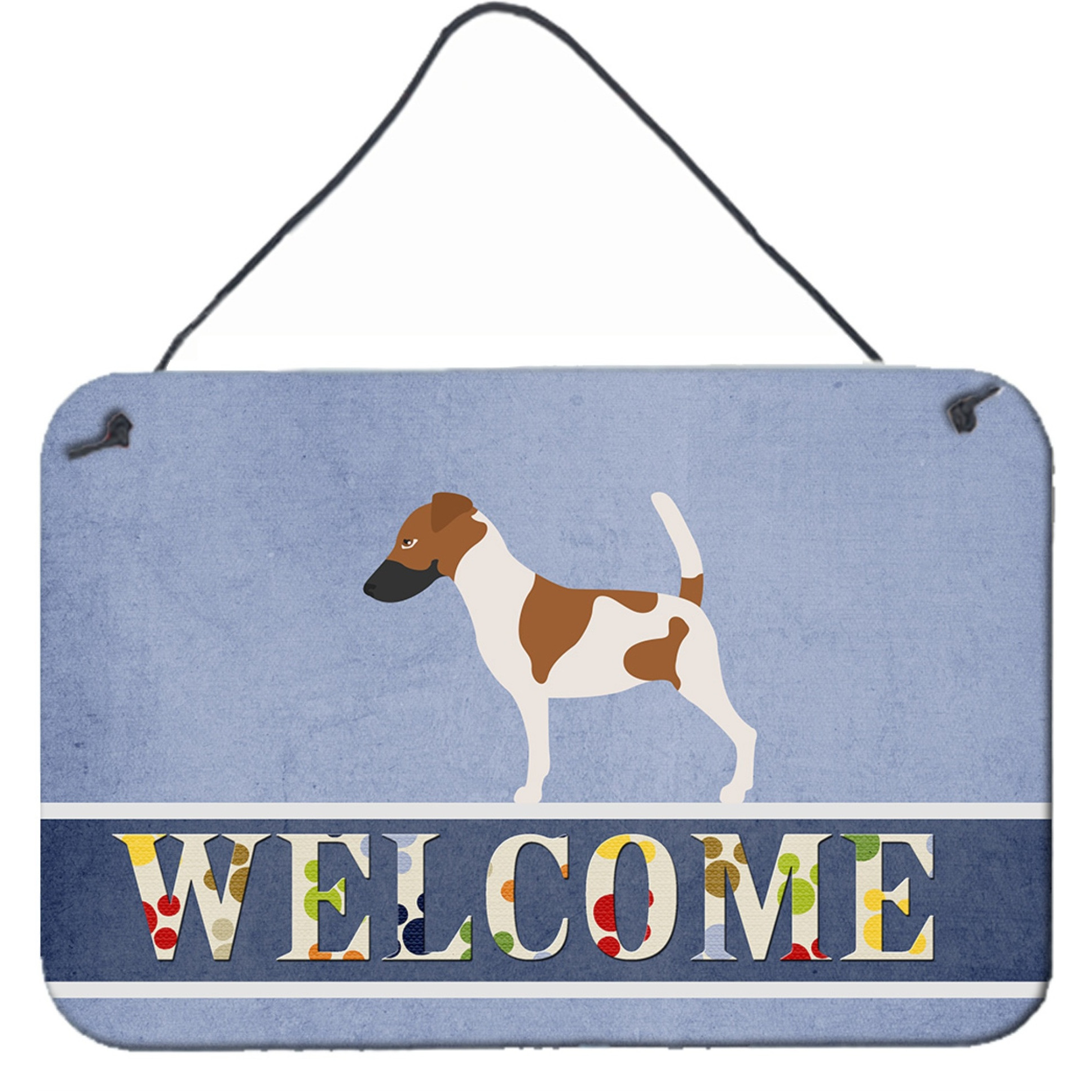 &quotCaroline's Treasures Smooth Fox Terrier Welcome Metal Print, 8"" x 12"""