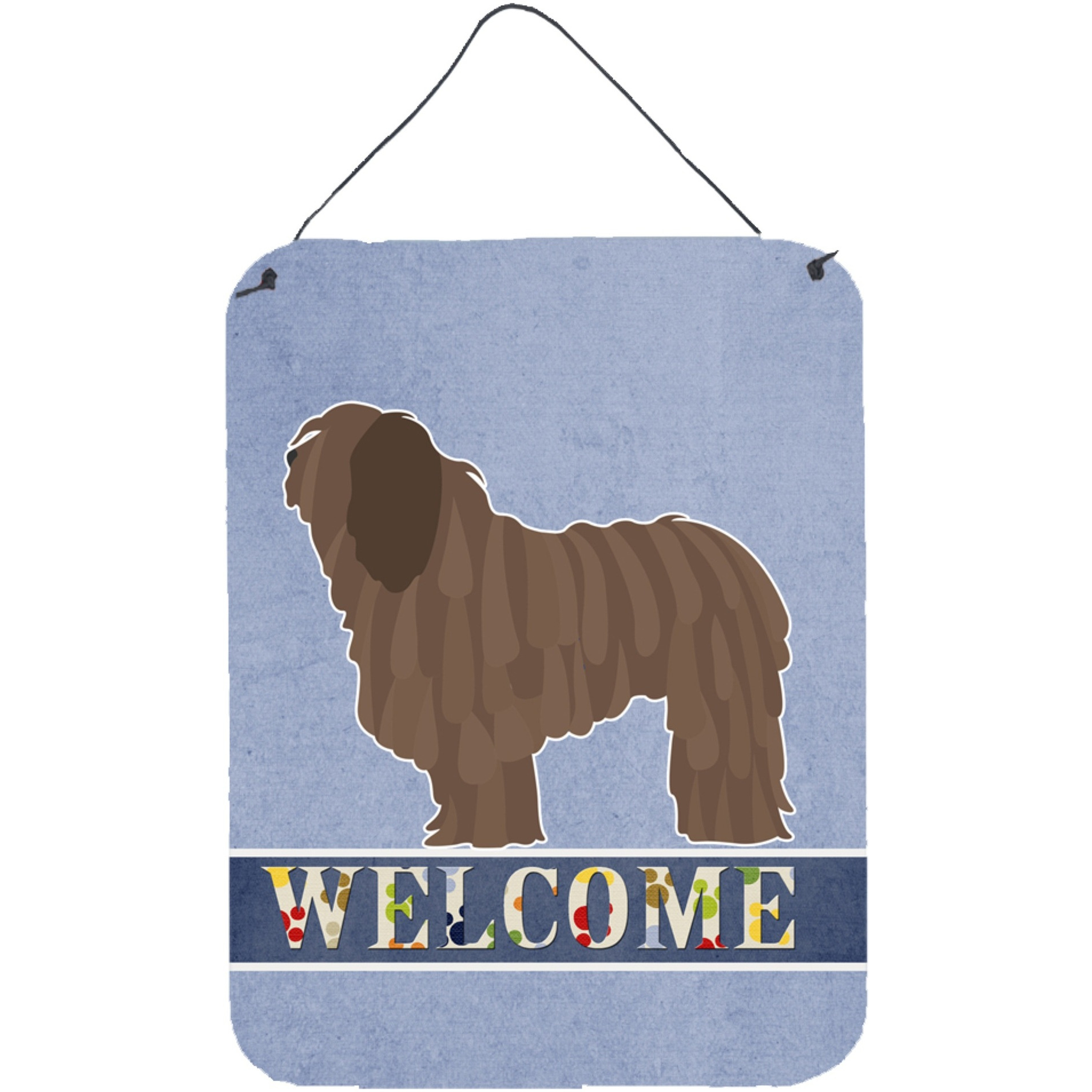 &quotCaroline's Treasures Bergamasco Shepherd Welcome Metal Print, 16"" x 12"", Multicolor"