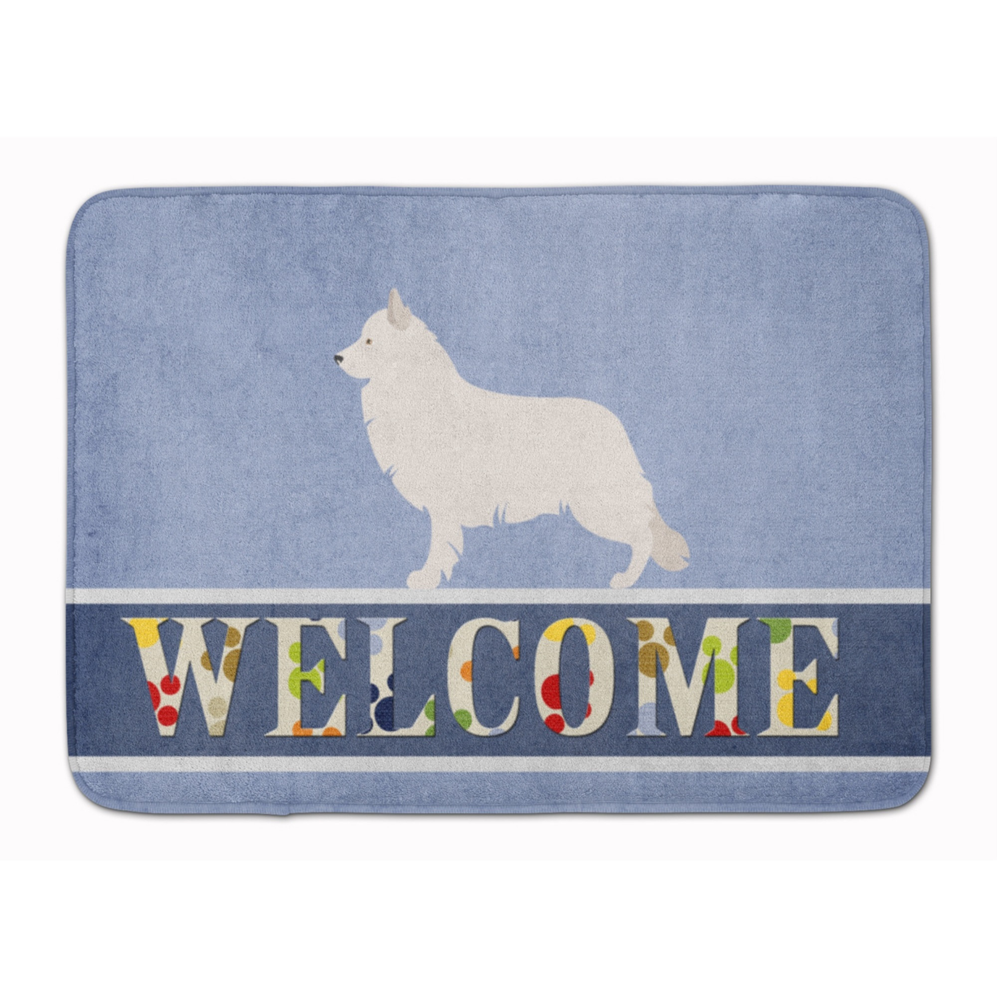 &quotCaroline's Treasures Berger Blanc Suisse Welcome Floor Mat, 19"" x 27"", Multicolor"