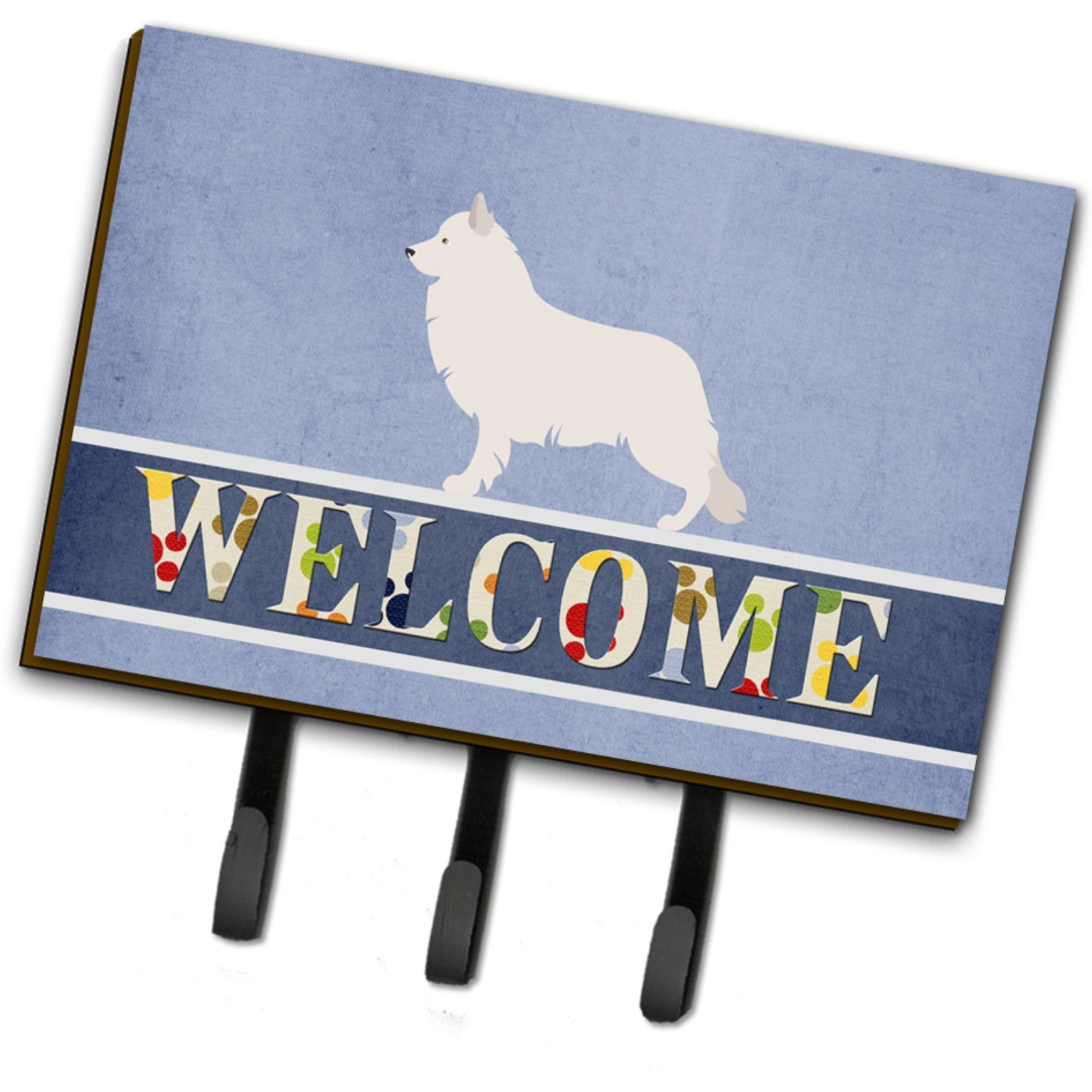 &quotCaroline's Treasures Berger Blanc Suisse Welcome Wall Hook, Triple"