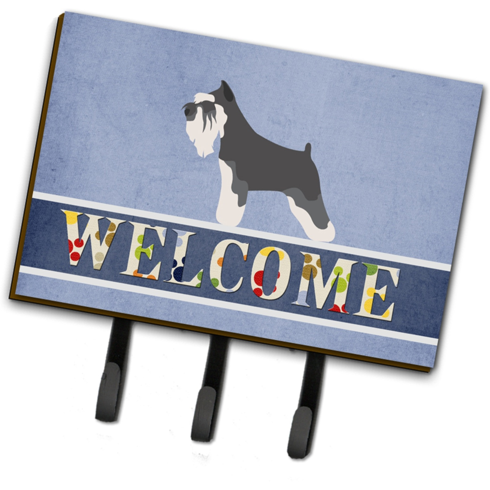 &quotCaroline's Treasures Miniature Schnauzer Welcome Wall Hook, Triple"
