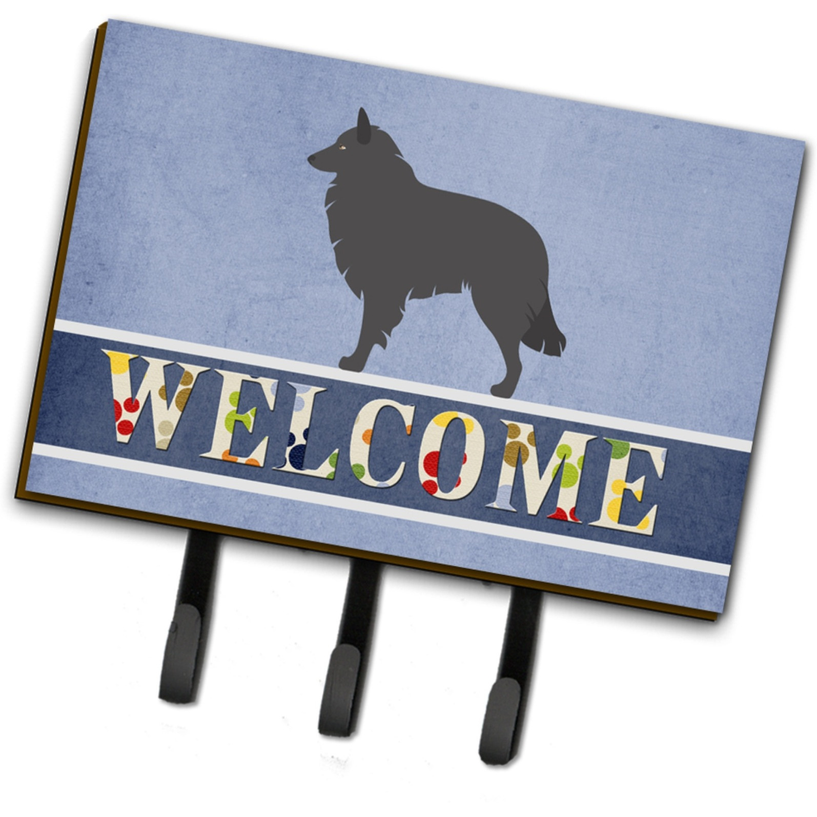 &quotCaroline's Treasures Groenendael Belgian Shepherd Wall Hook, Triple, Welcome"