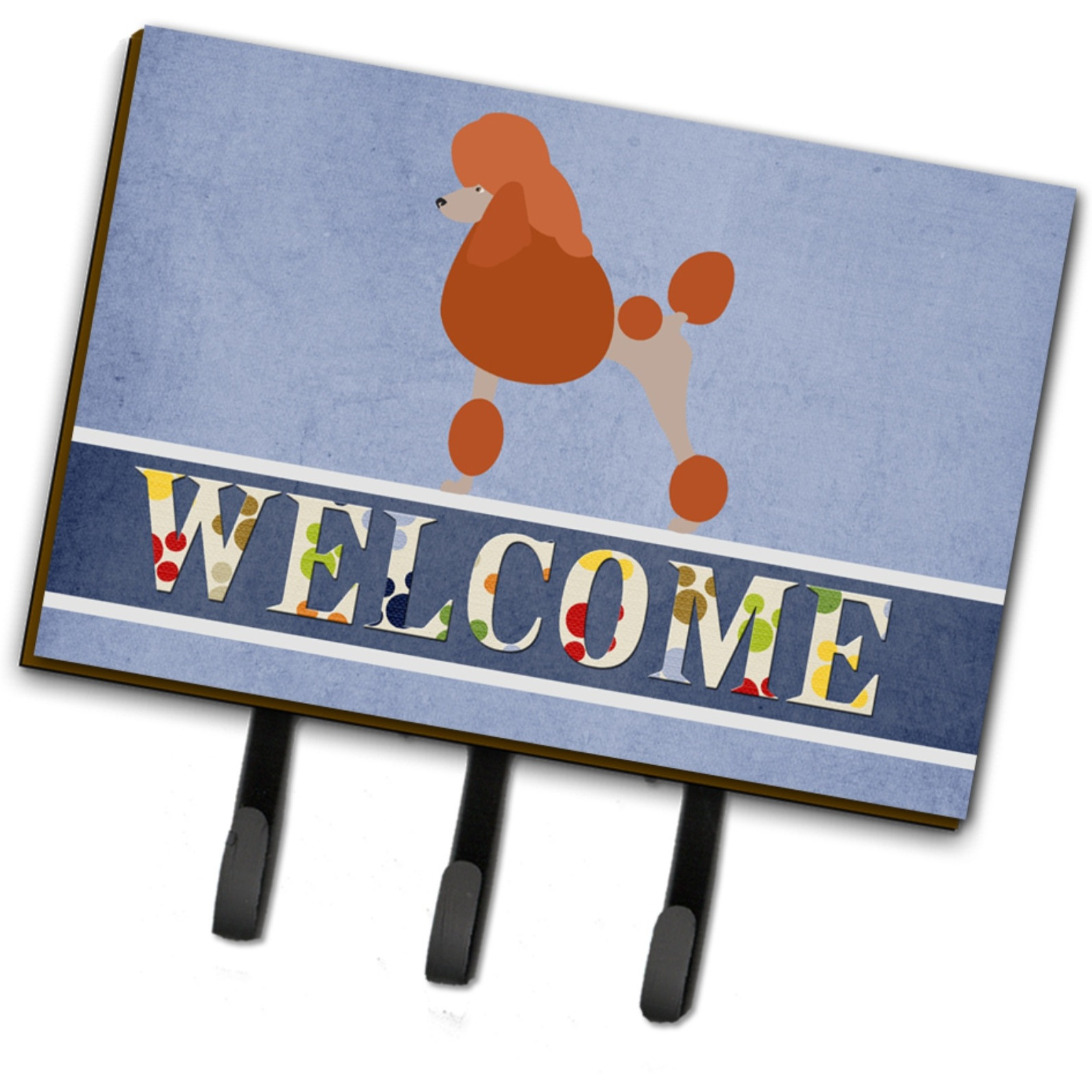 &quotCaroline's Treasures Royal Poodle Welcome Wall Hook, Triple, Multicolor"