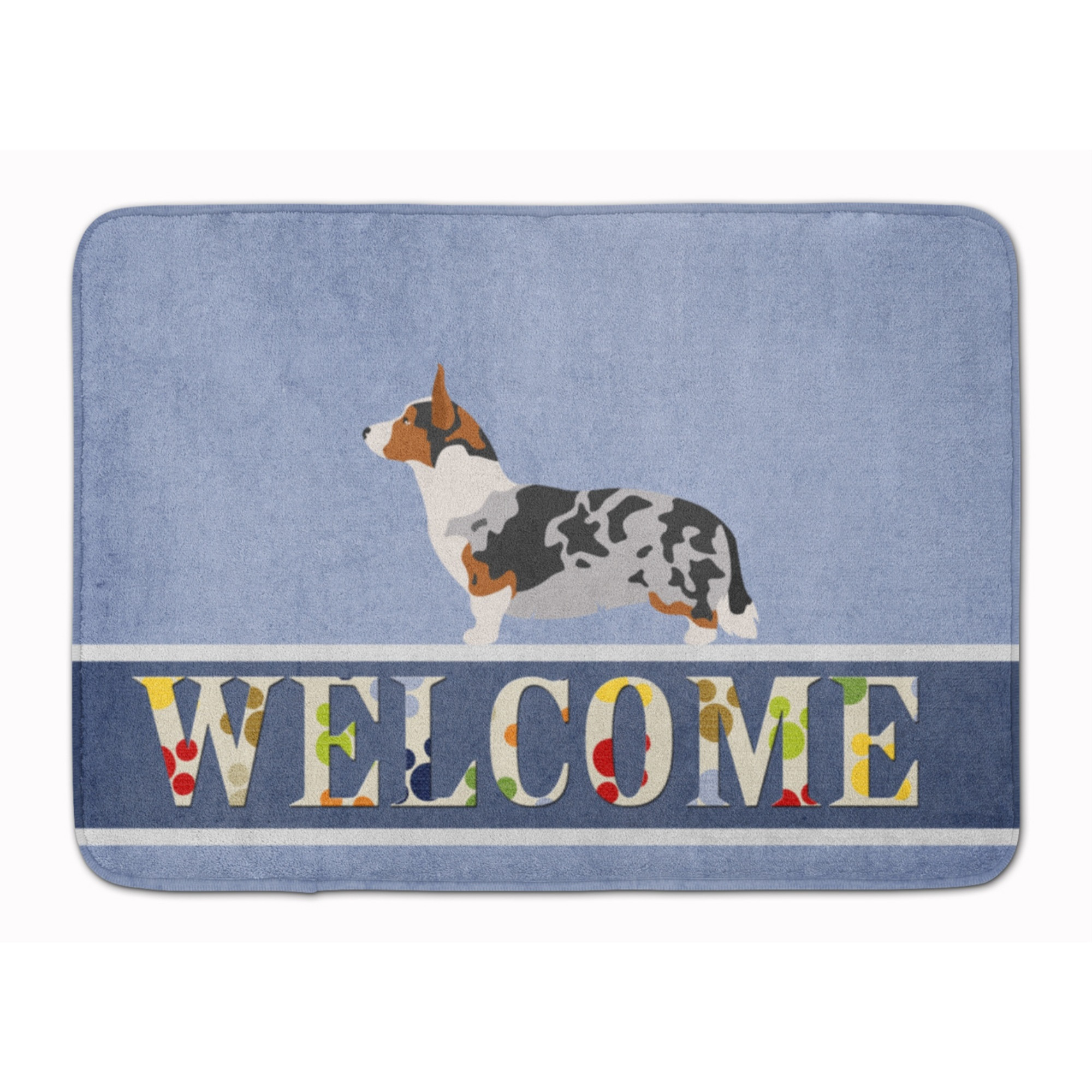 &quotCaroline's Treasures Welsh Corgi Cardigan Welcome Floor Mat, 19"" x 27"", Multicolor"