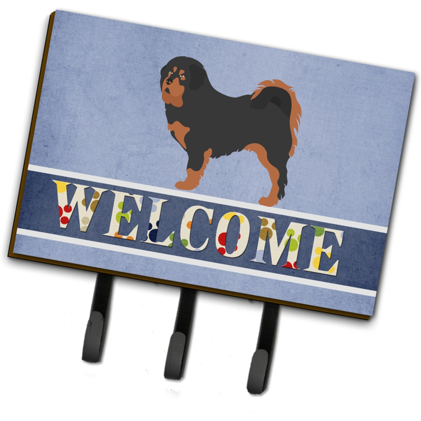 &quotCaroline's Treasures Tibetan Mastiff Welcome Wall Hook, Triple, Multicolor"