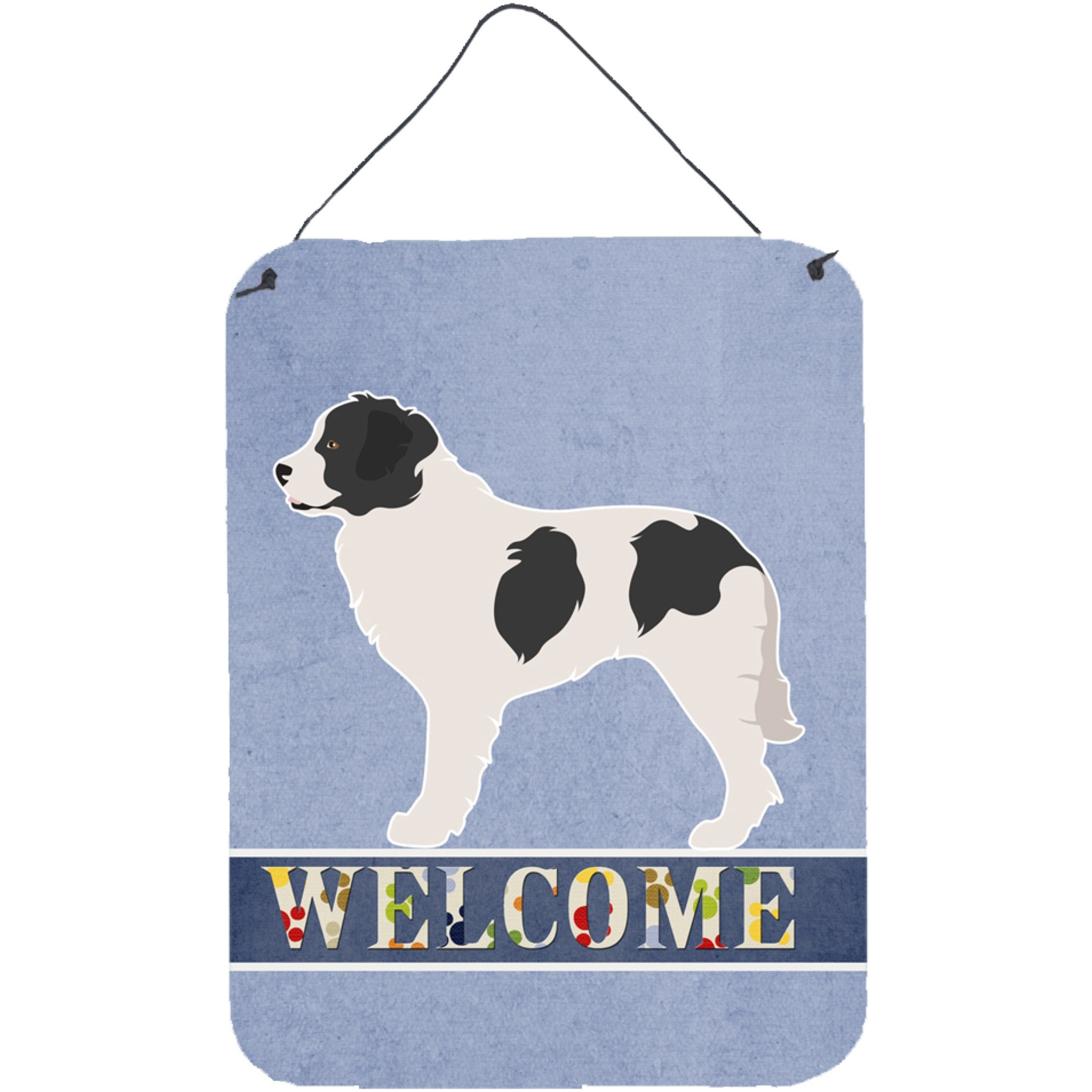 &quotCaroline's Treasures Landseer Welcome Metal Print, 16"" x 12"", Multicolor"