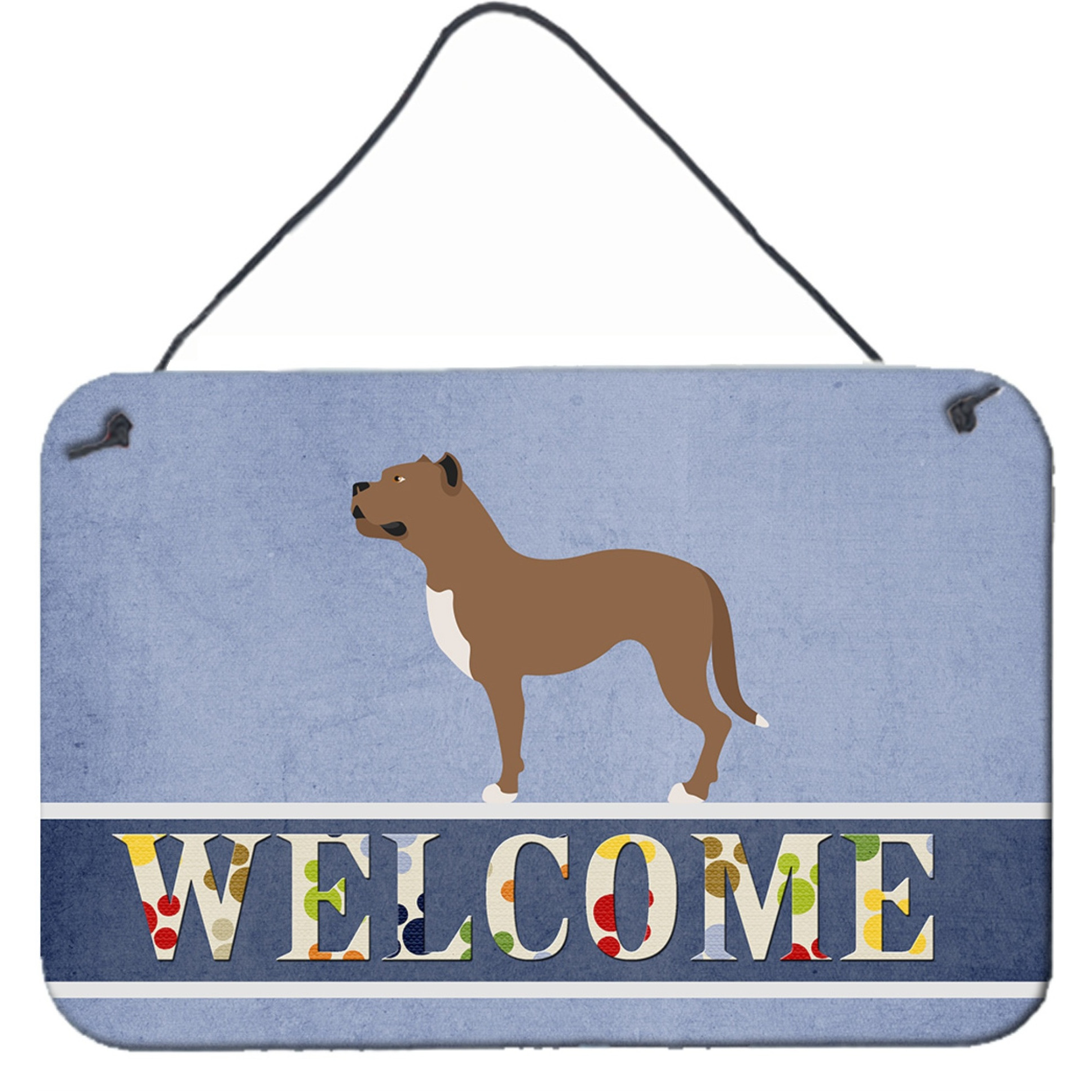 &quotCaroline's Treasures Perro de Presa Canario Metal Print, 8"" x 12"", Welcome"