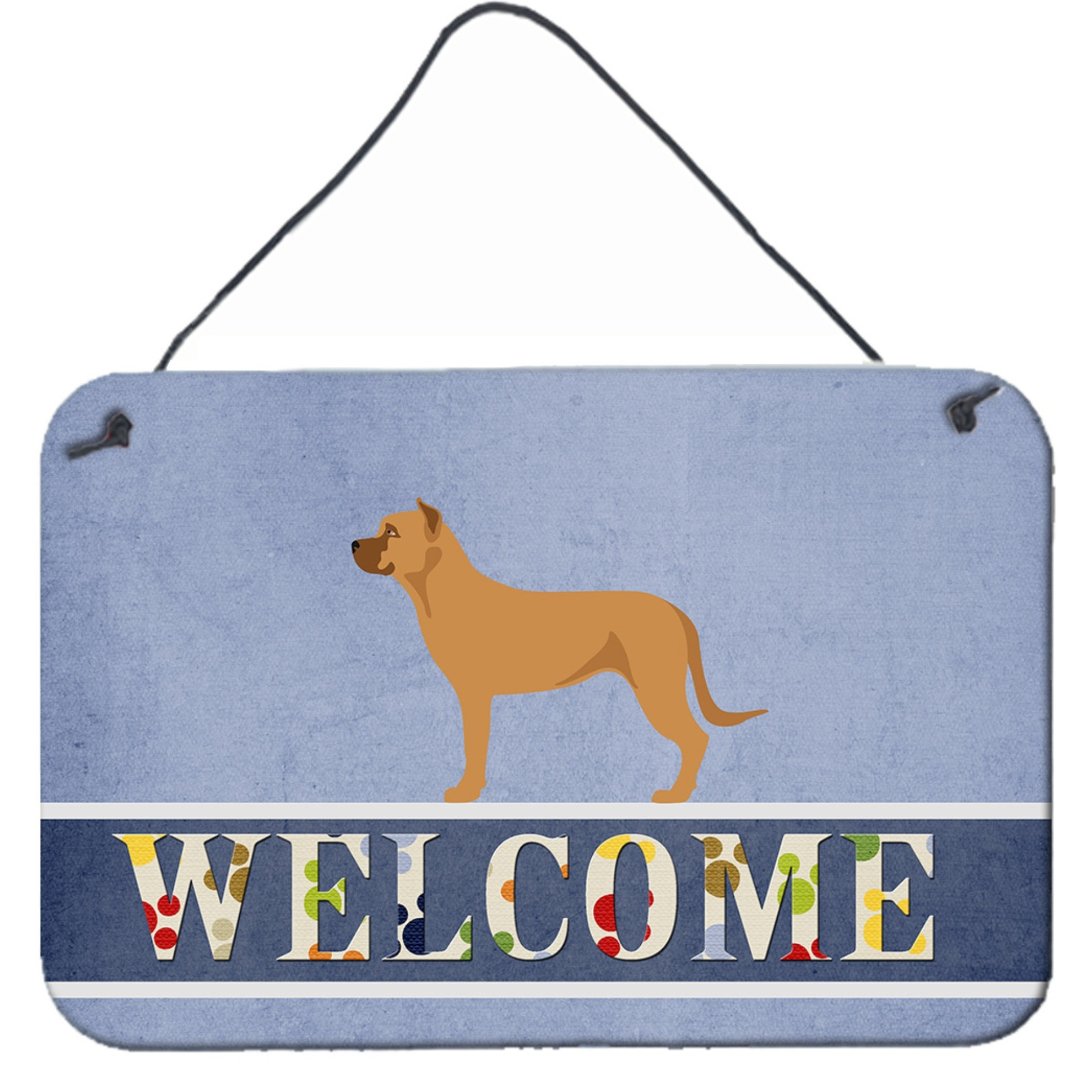 &quotCaroline's Treasures Alano Espanol Spanish Bulldog Metal Print, 8"" x 12"", Welcome"