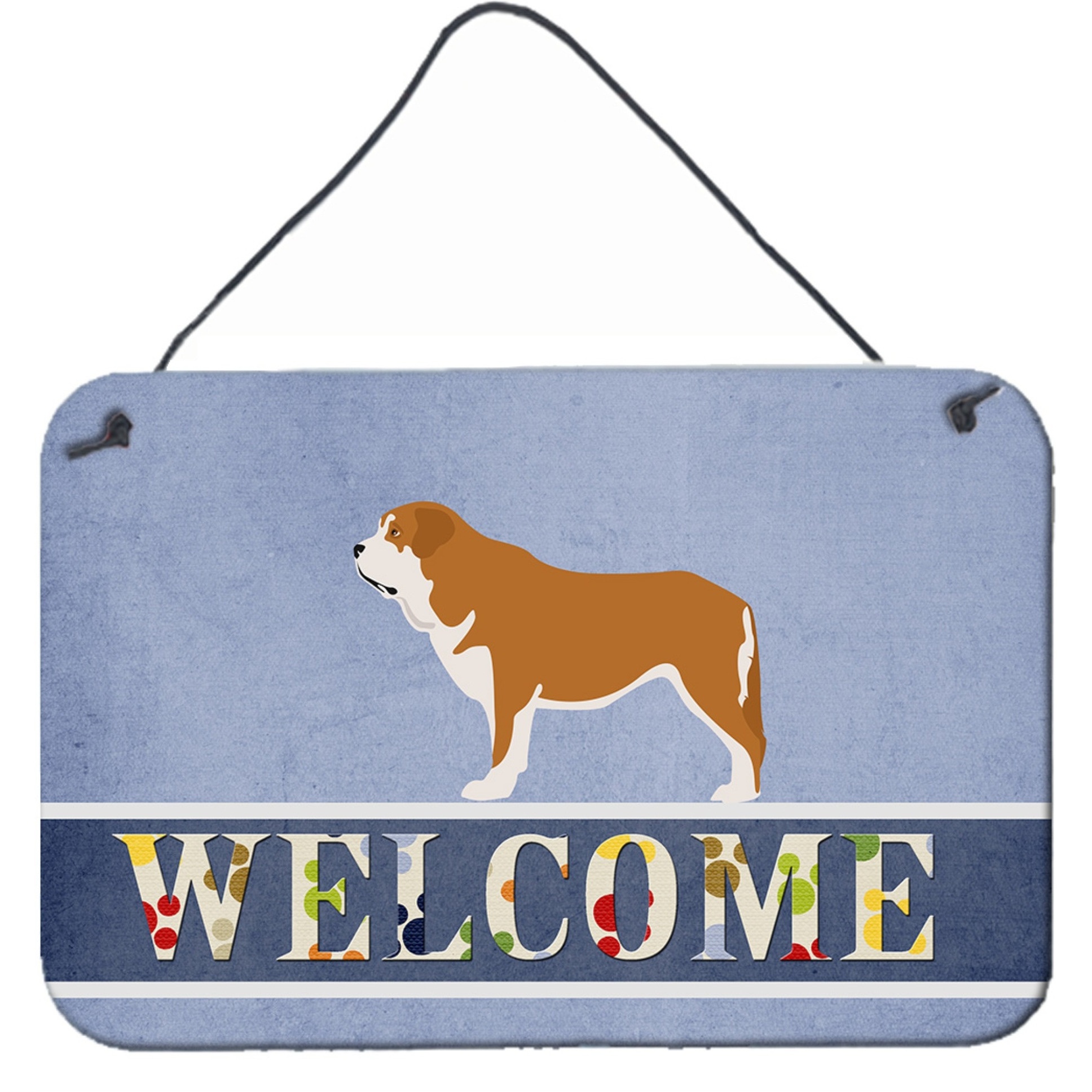 &quotCaroline's Treasures Mastin Espanol Spanish Mastiff Metal Print, 8"" x 12"", Welcome"
