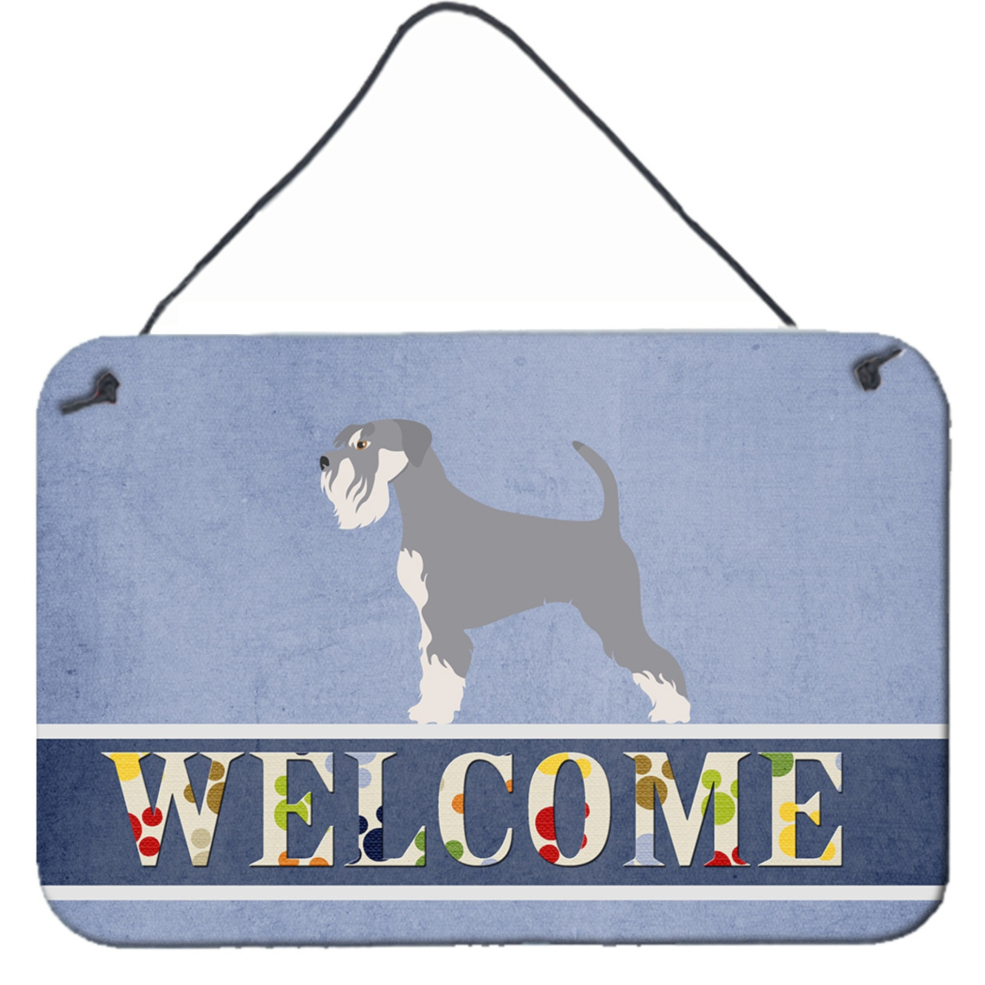 &quotCaroline's Treasures Schnauzer Welcome Metal Print, 8"" x 12"", Multicolor"