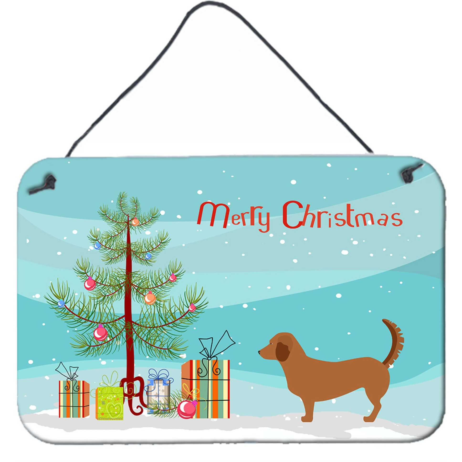 &quotCaroline's Treasures Alpine Dachsbrake Metal Print, 8hx12w, Christmas Tree"